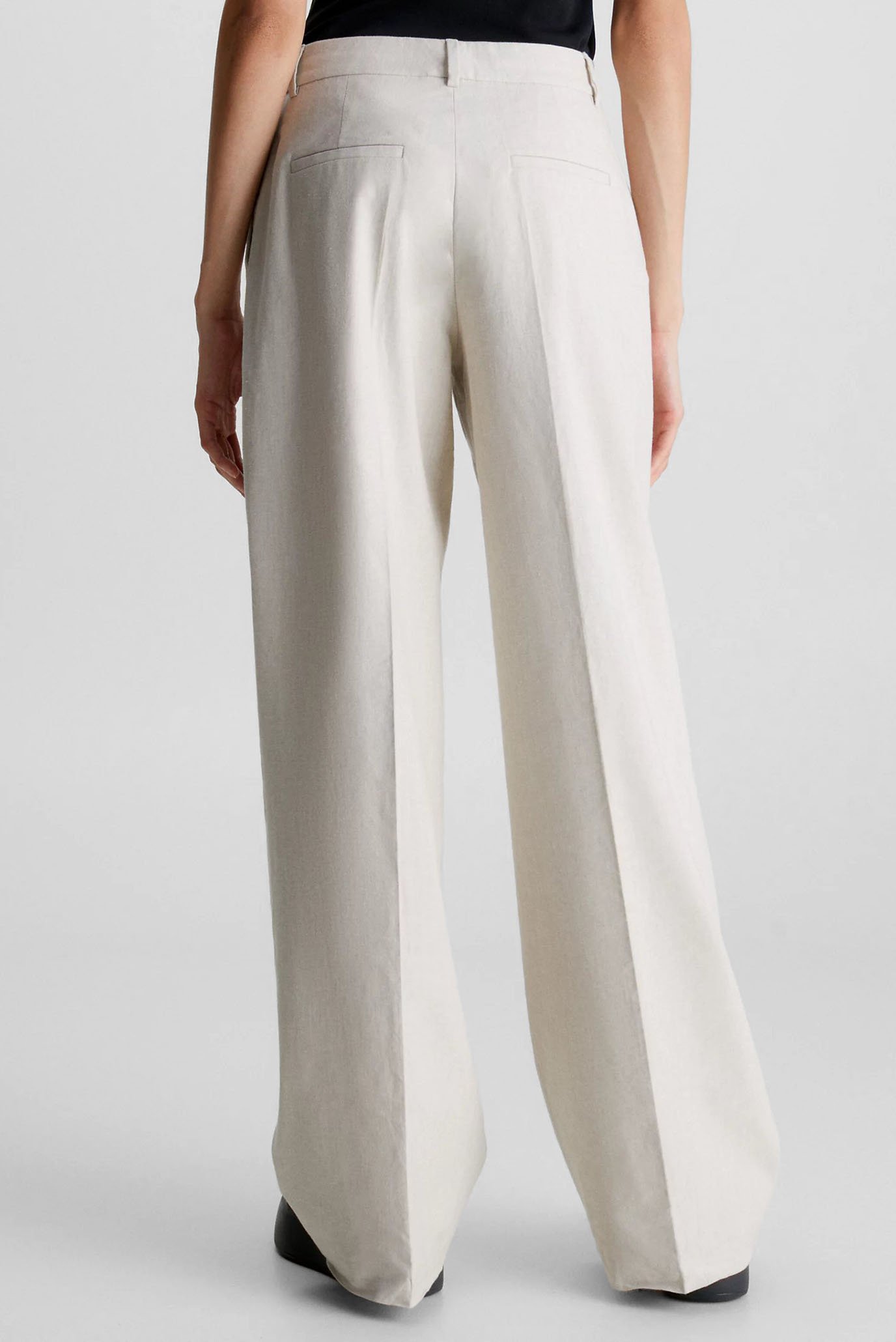 Женские белые льняные брюки 3