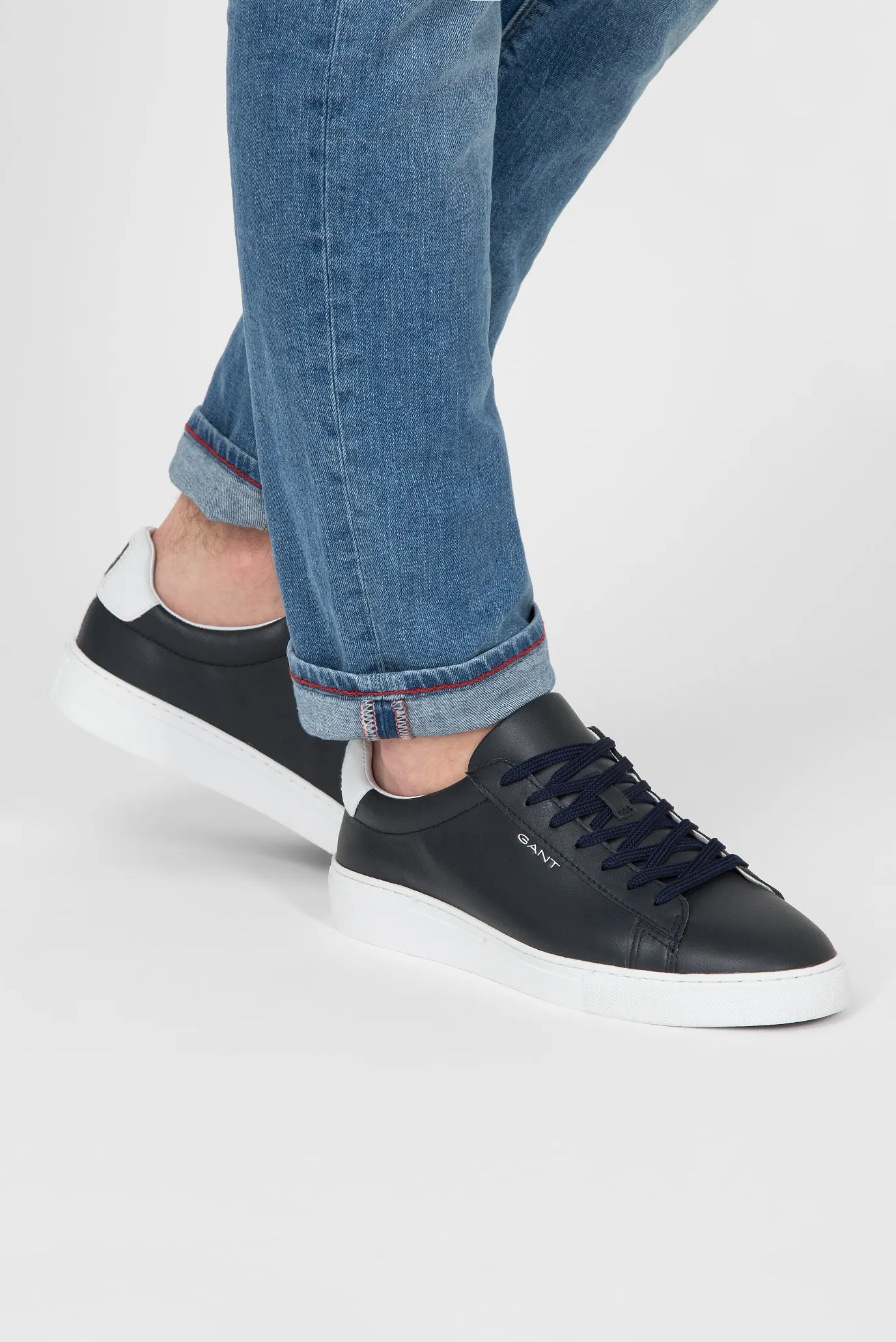 Мужские темно-синие кожаные кеды DENVER 10