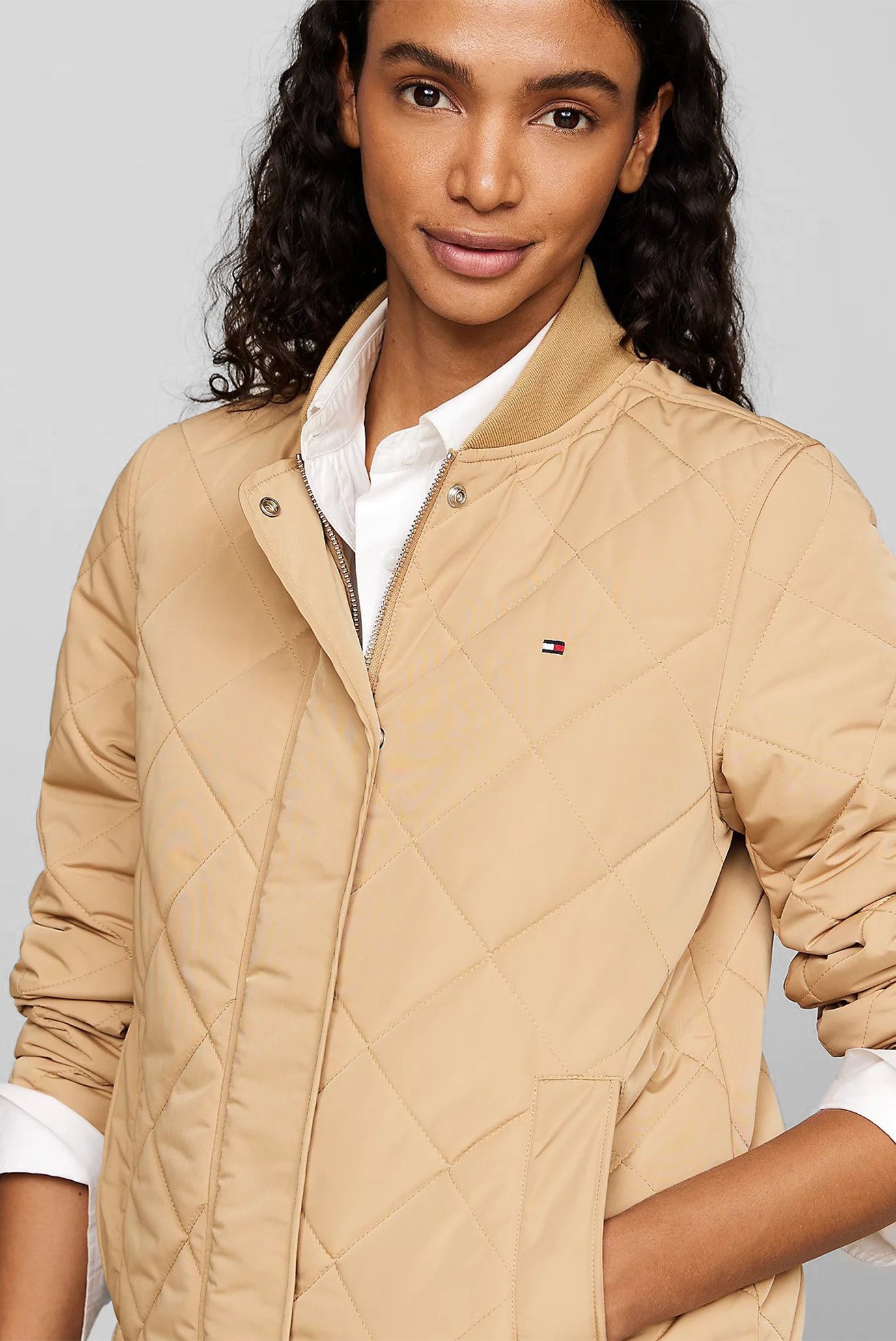 Женский бежевый бомбер LW QUILTED BOMBER JACKET 4