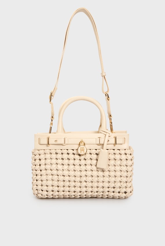 Женская белая кожаная сумка AMERICAN ICON MINI TOTE LE WO