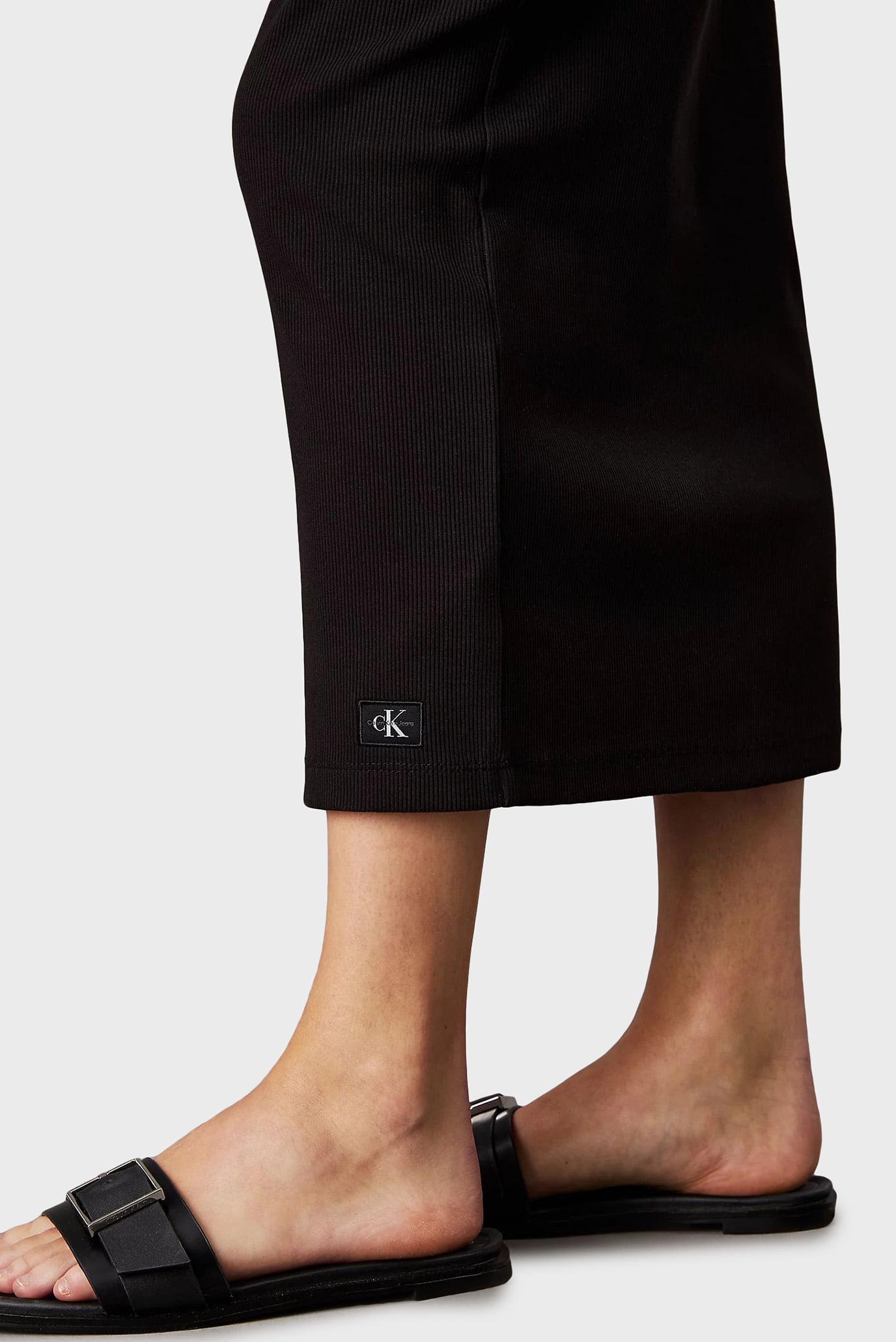 Женское черное платье WOVEN LABEL RIB SLEEVELESS 4