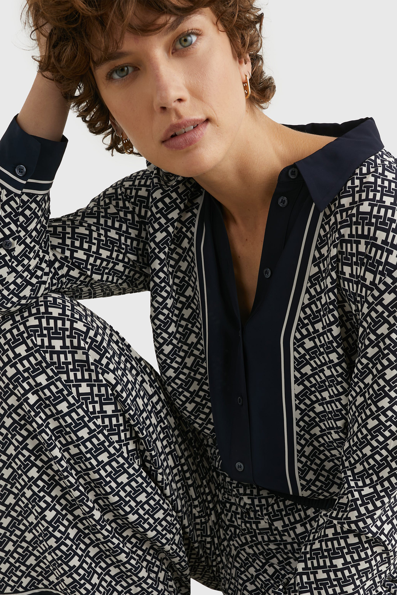 Женская блуза с узором TH MONOGRAM RELAXED FLEUR 5