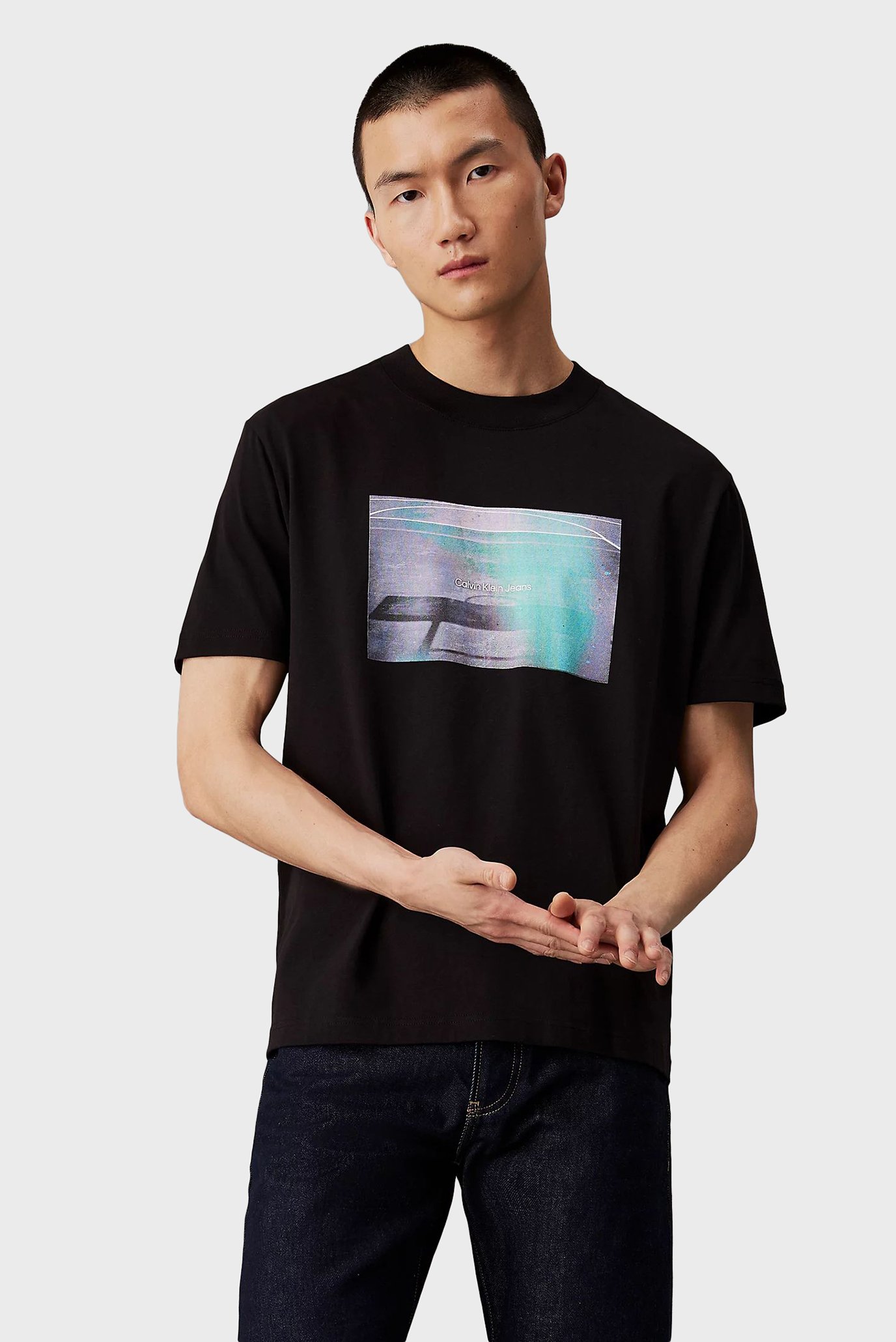 Мужская черная футболка BASKETBALL COURT GRAPHIC TEE 1