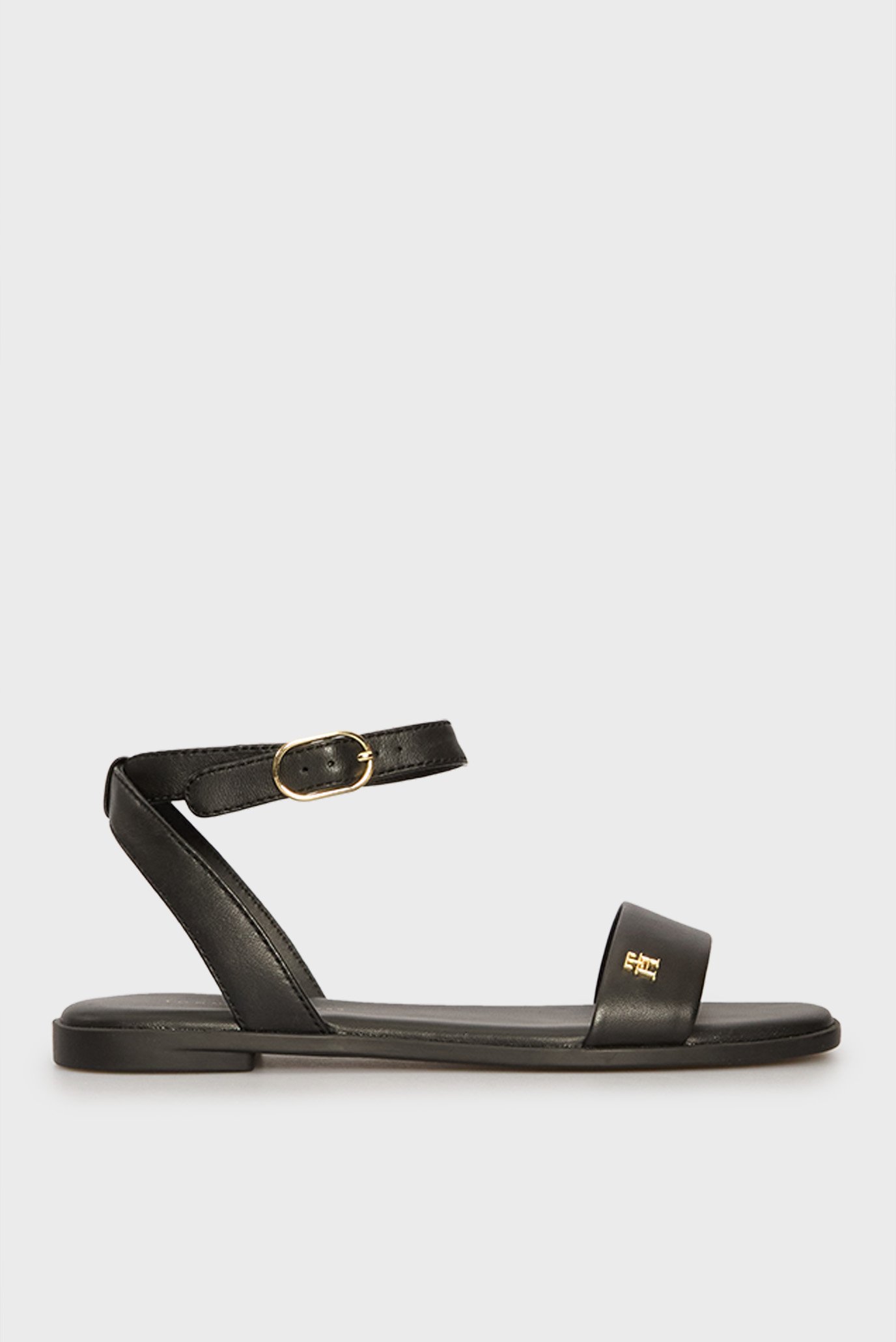 Женские черные кожаные сандалии ANKLE STRAP 1