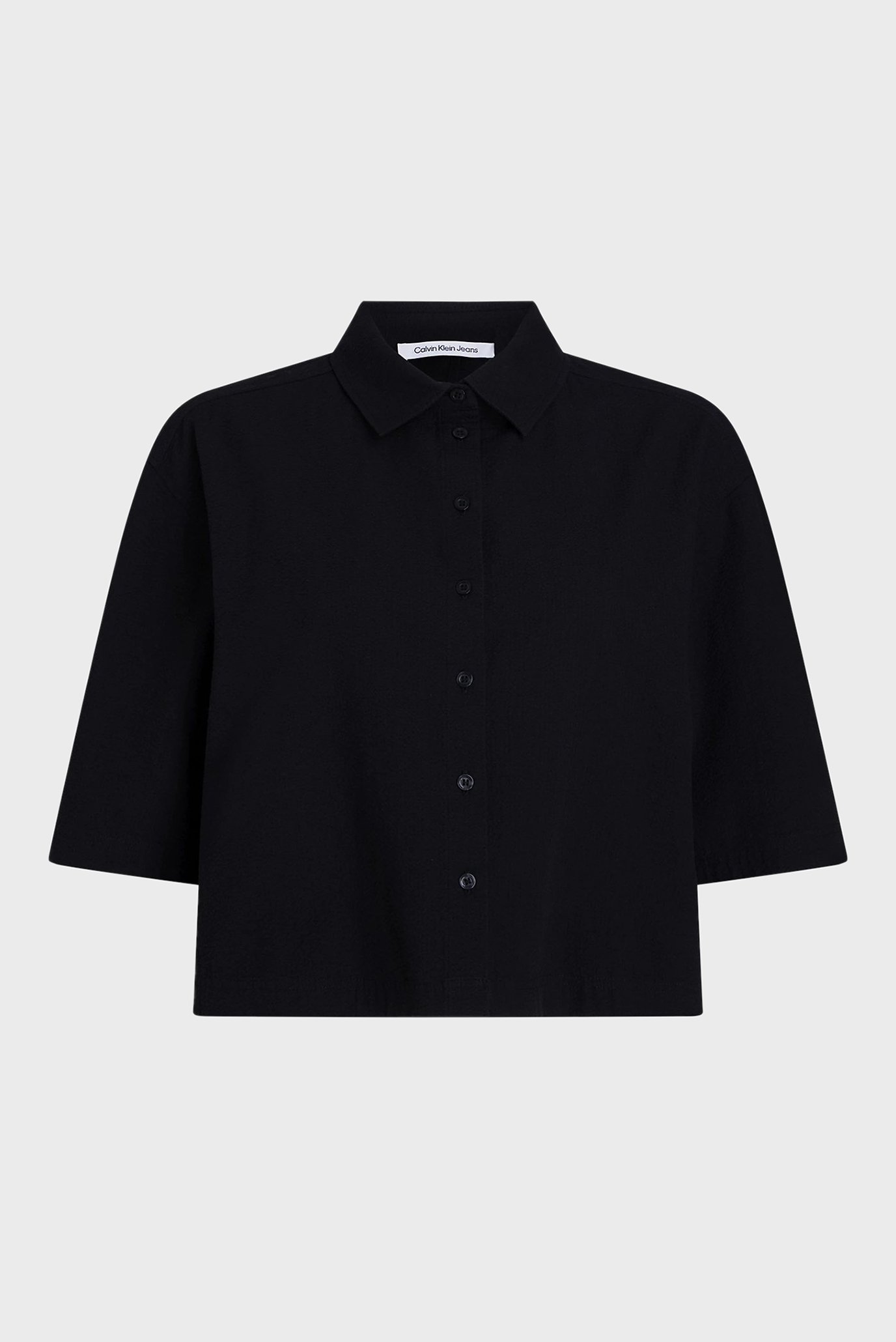 Женская черная рубашка BACK DETAIL SEERSUCKER 5