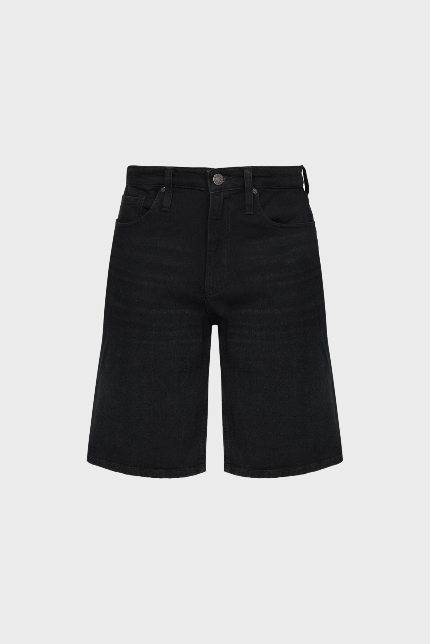 Мужские черные джинсовые шорты 5