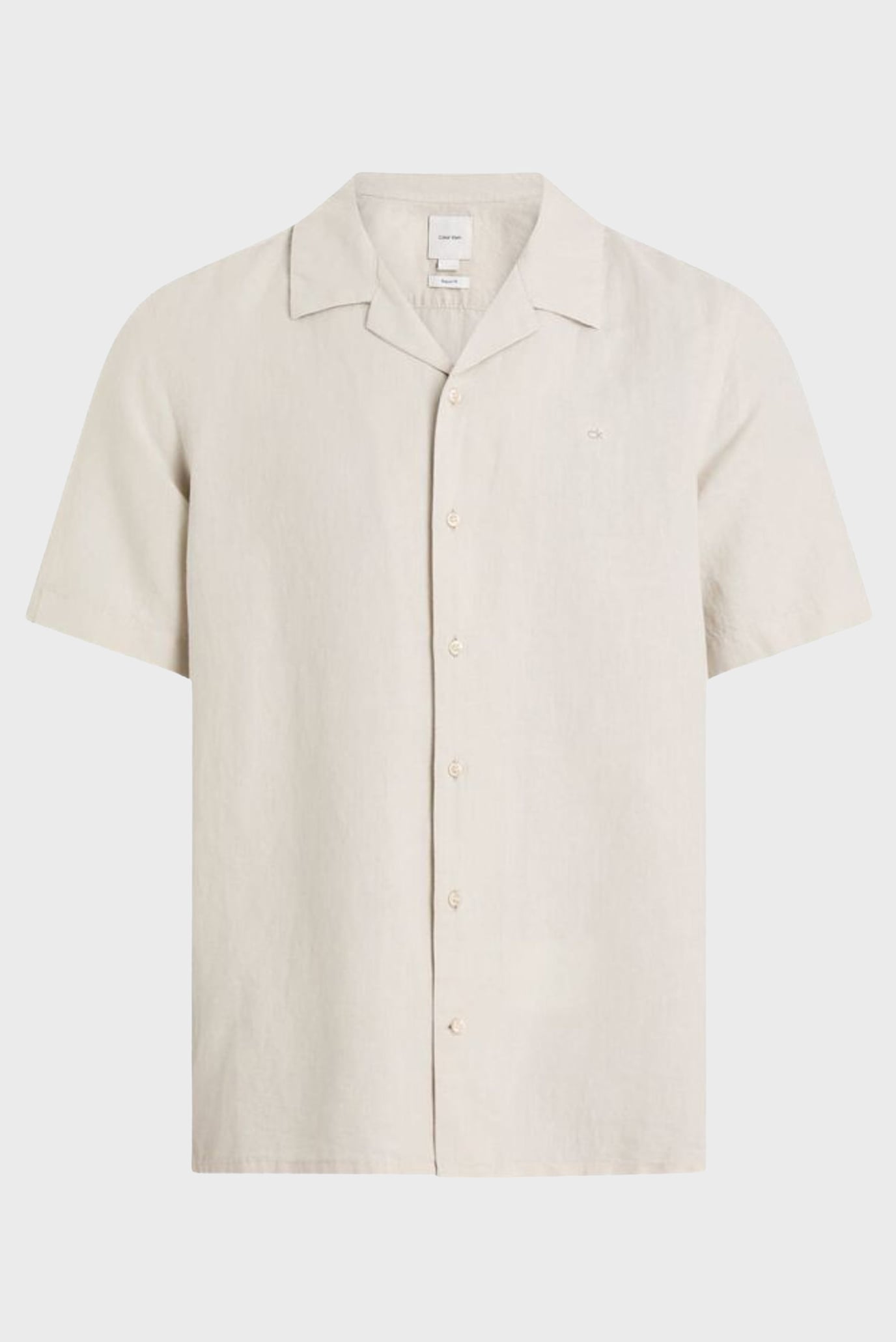 Мужская бежевая льняная рубашка LINEN COTTON CUBAN 5