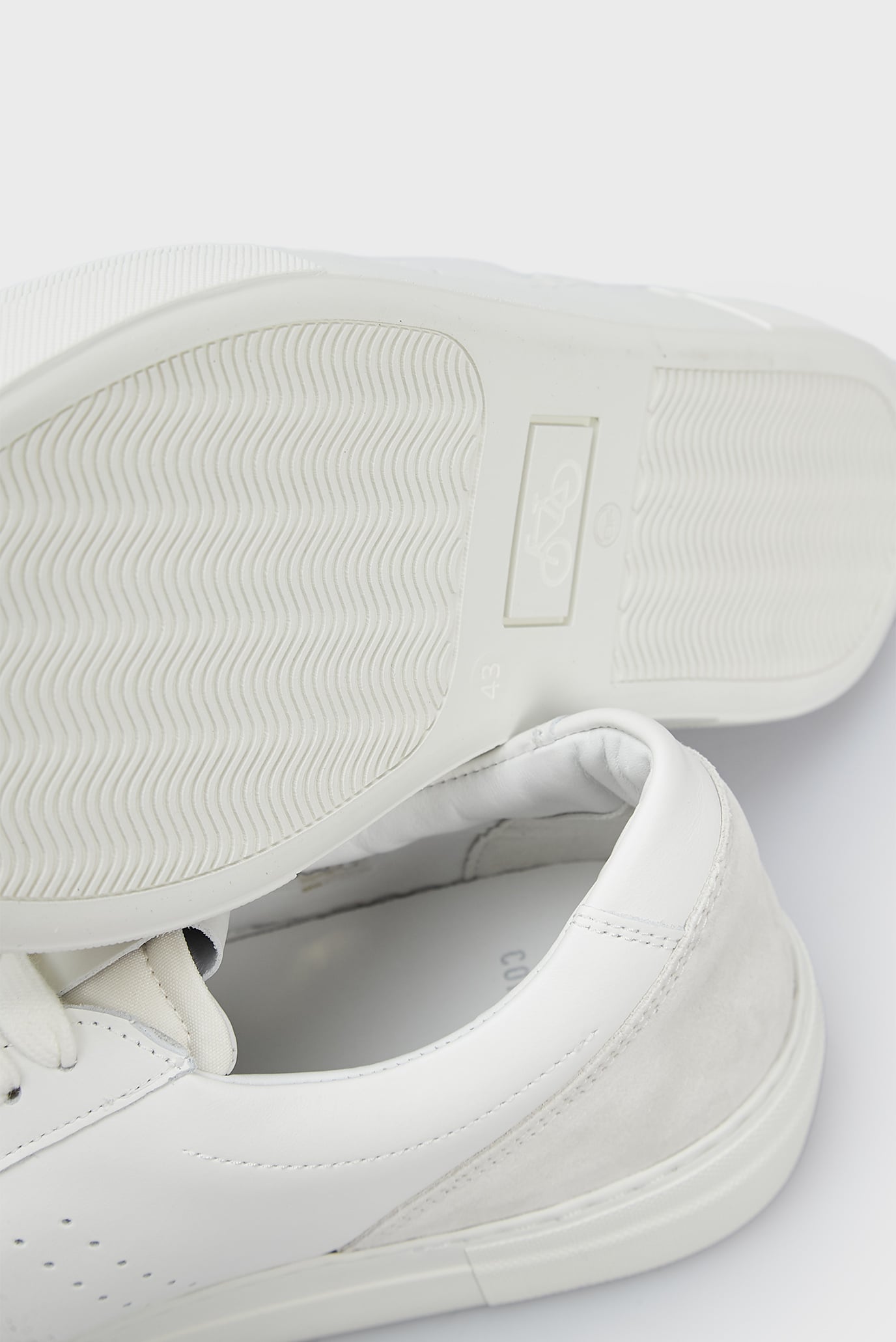 Мужские белые кожаные сникерсы 5