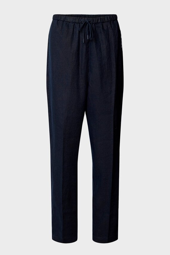 Женские темно-синие льняные брюки CASUAL LINEN TAPER PULL ON PANT