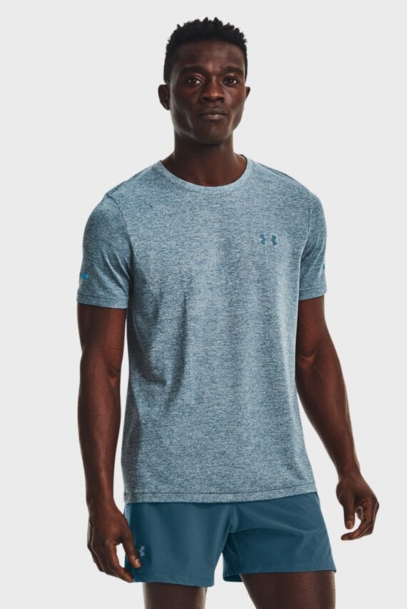 Мужская синяя футболка UA SEAMLESS STRIDE SS