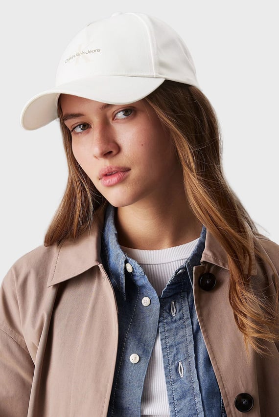 Женская белая кепка MONO LOGO PRINT CAP
