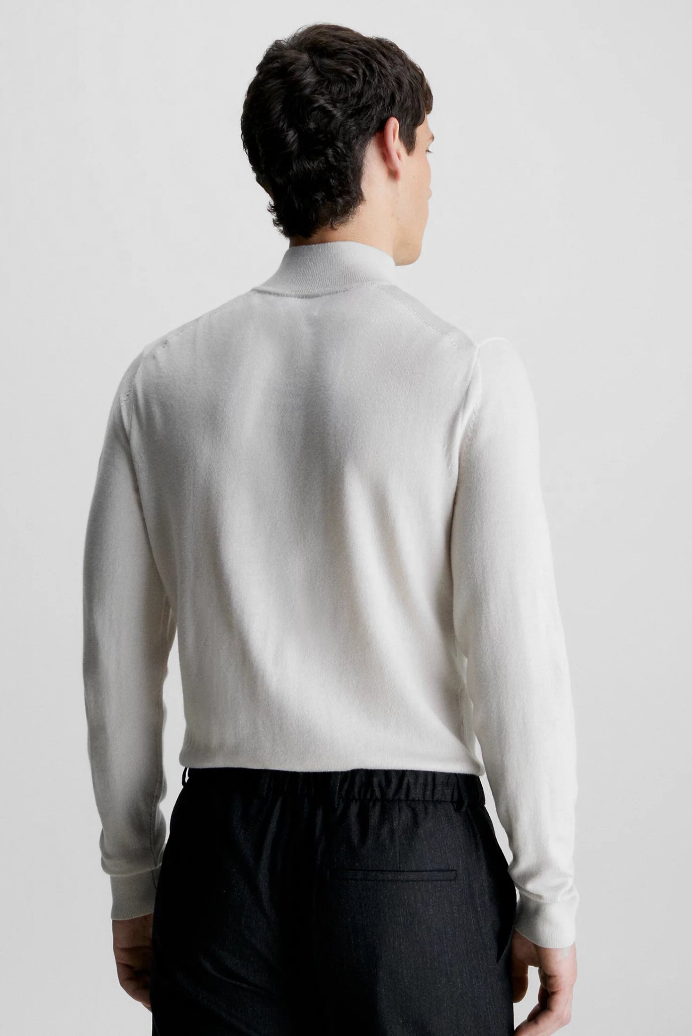 Мужской белый шерстяной гольф MERINO MOCK NECK 3