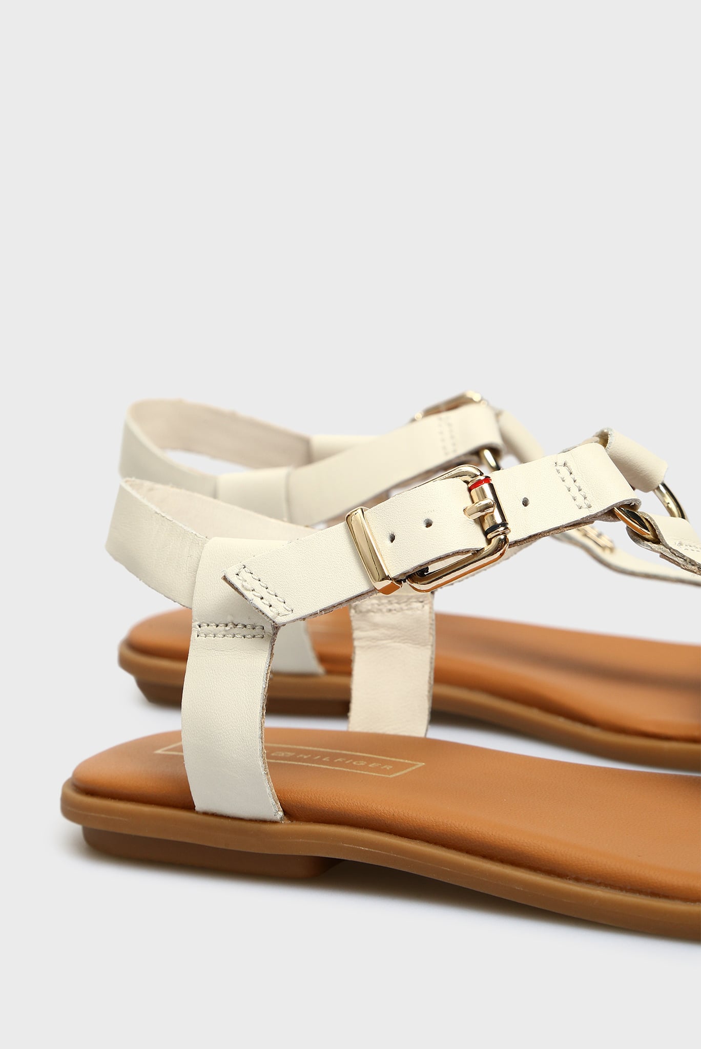 Женские белые кожаные сандалии ELEVATED 5