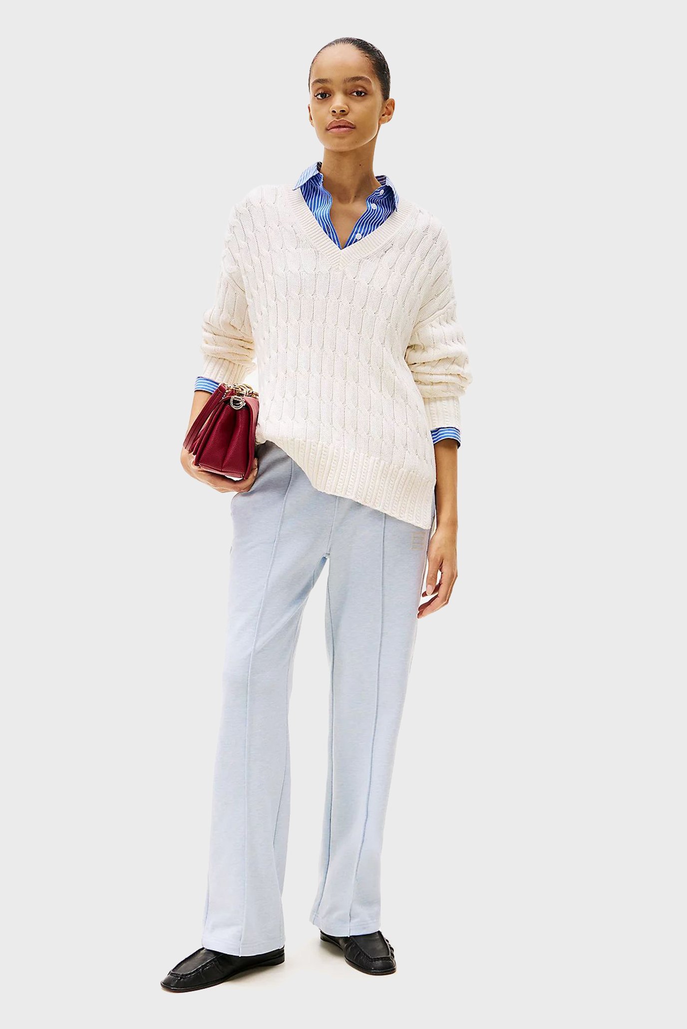 Женские голубые спортивные брюки TONAL FLAG STRAIGHTTommy Hilfiger Женские голубые спортивные брюки TONAL FLAG STRAIGHT 2