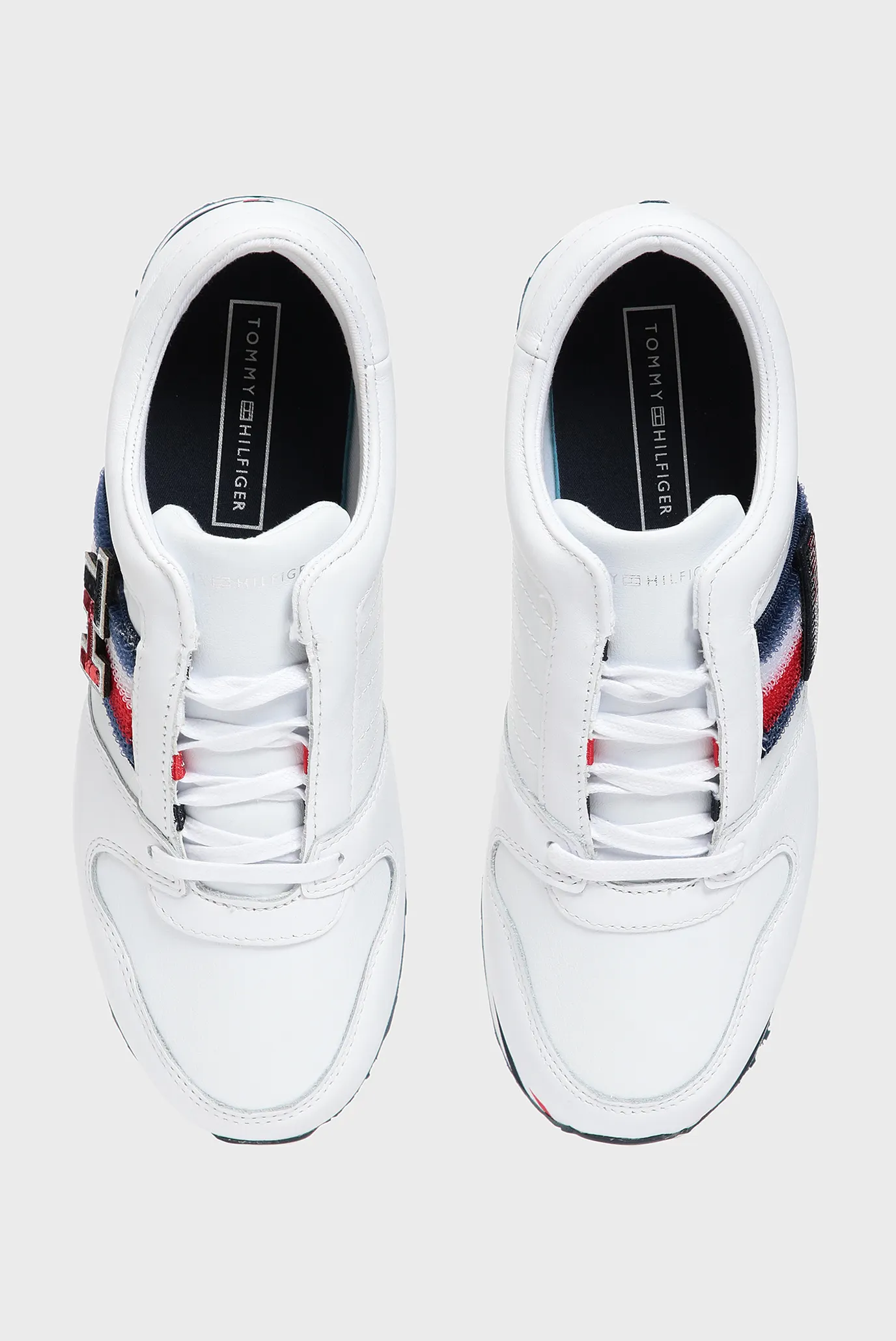Женские белые кожаные кроссовки TOMMY CUSTOMIZE FLATFORM 9