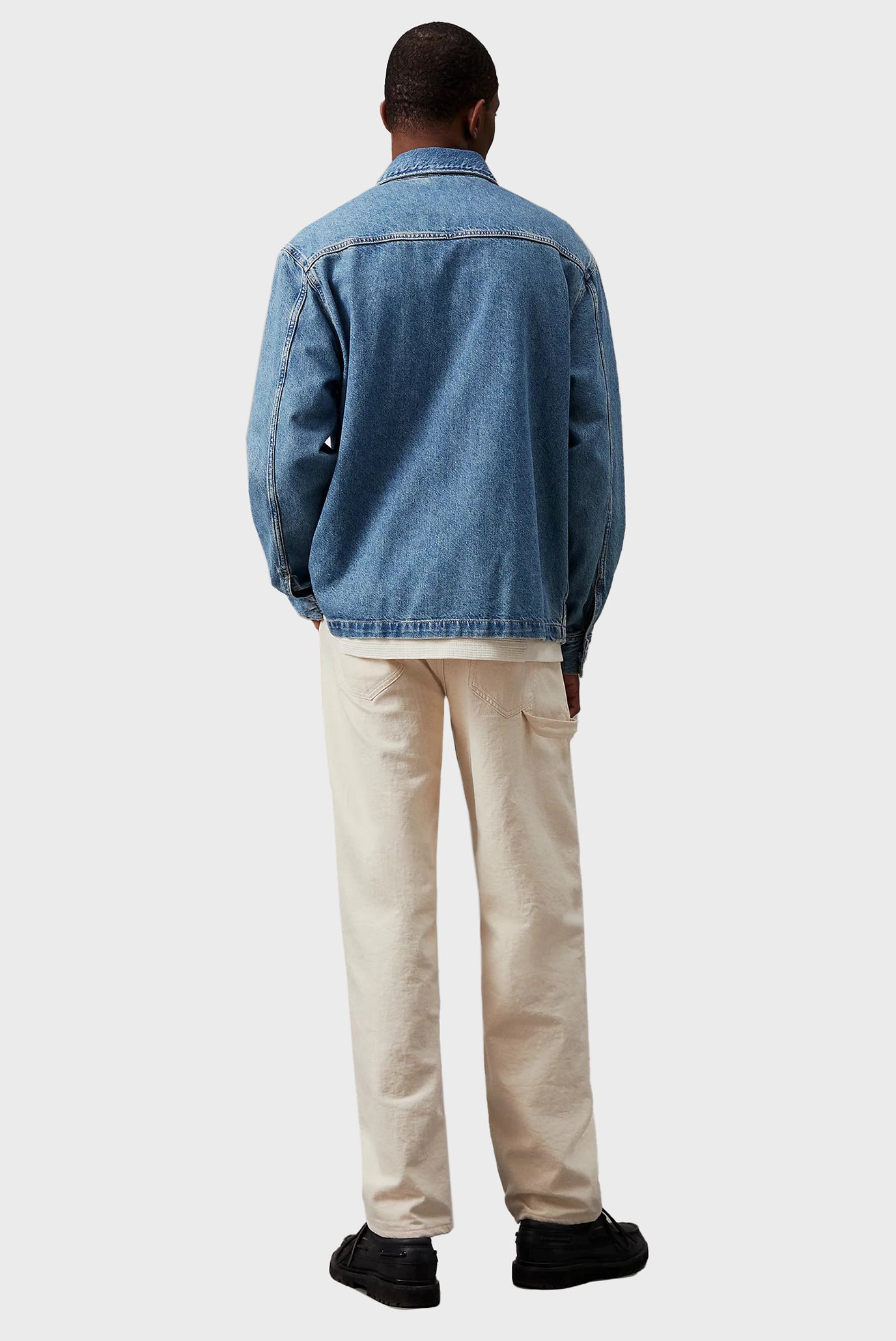 Мужская синяя джинсовая рубашка ZIPPER DENIM SHIRT JACKET 3