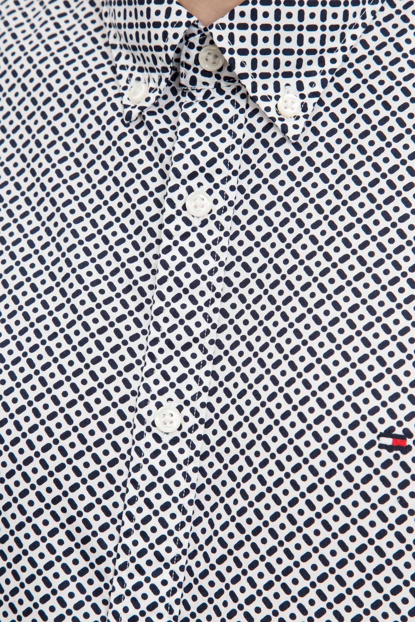 Мужская белая рубашка с принтом 9