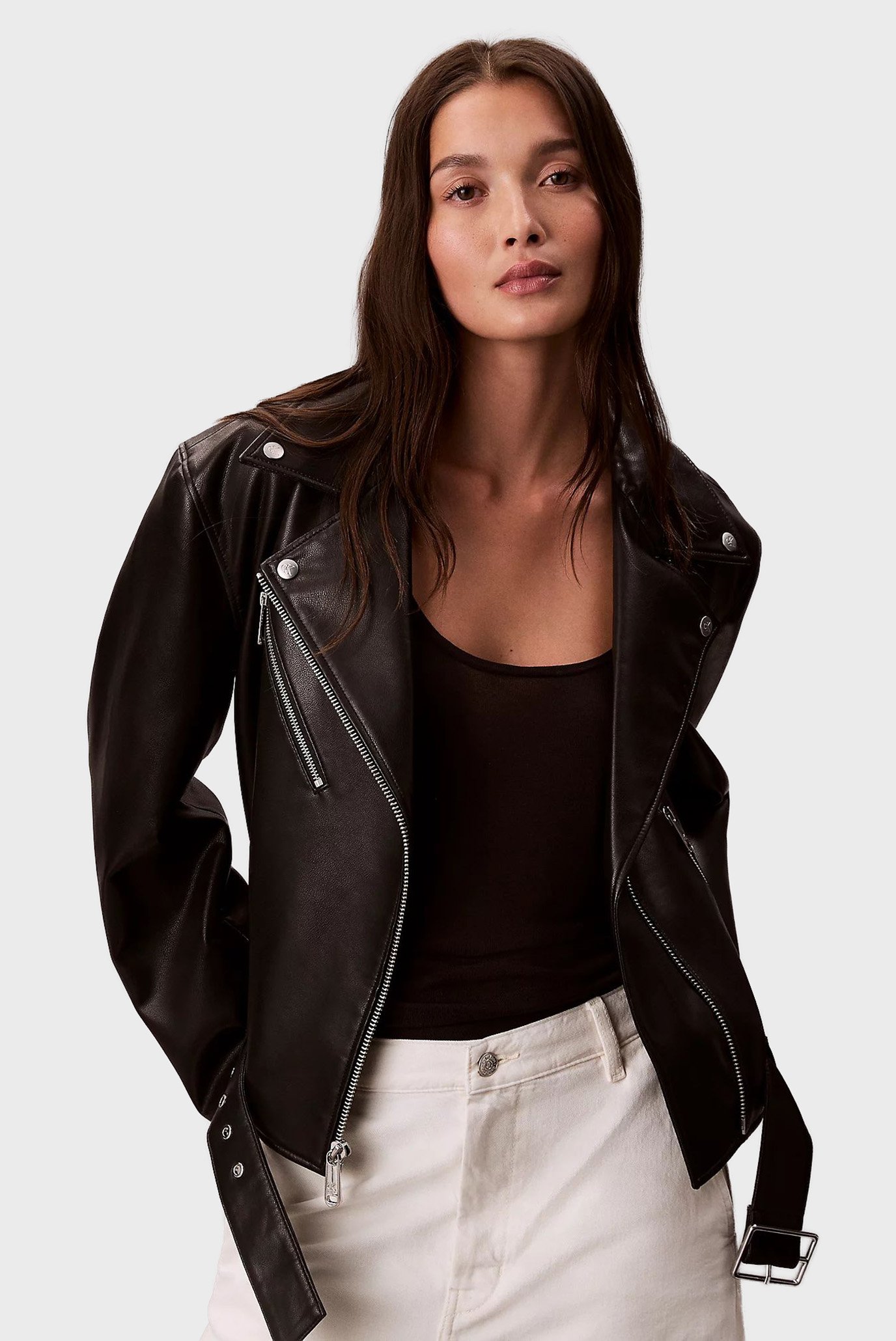 Куртка кожаная/FAUX LEATHER MOTO JACKET W/BELT 1