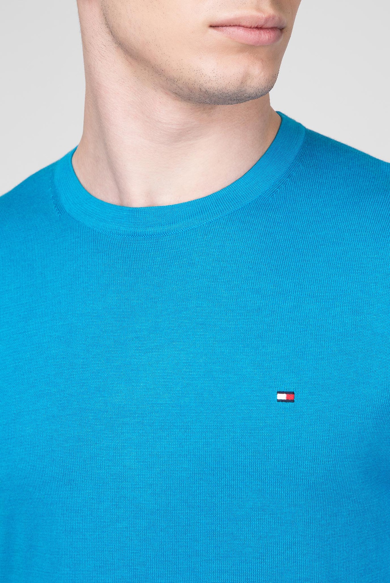 Мужской синий джемпер COTTON SILK 4