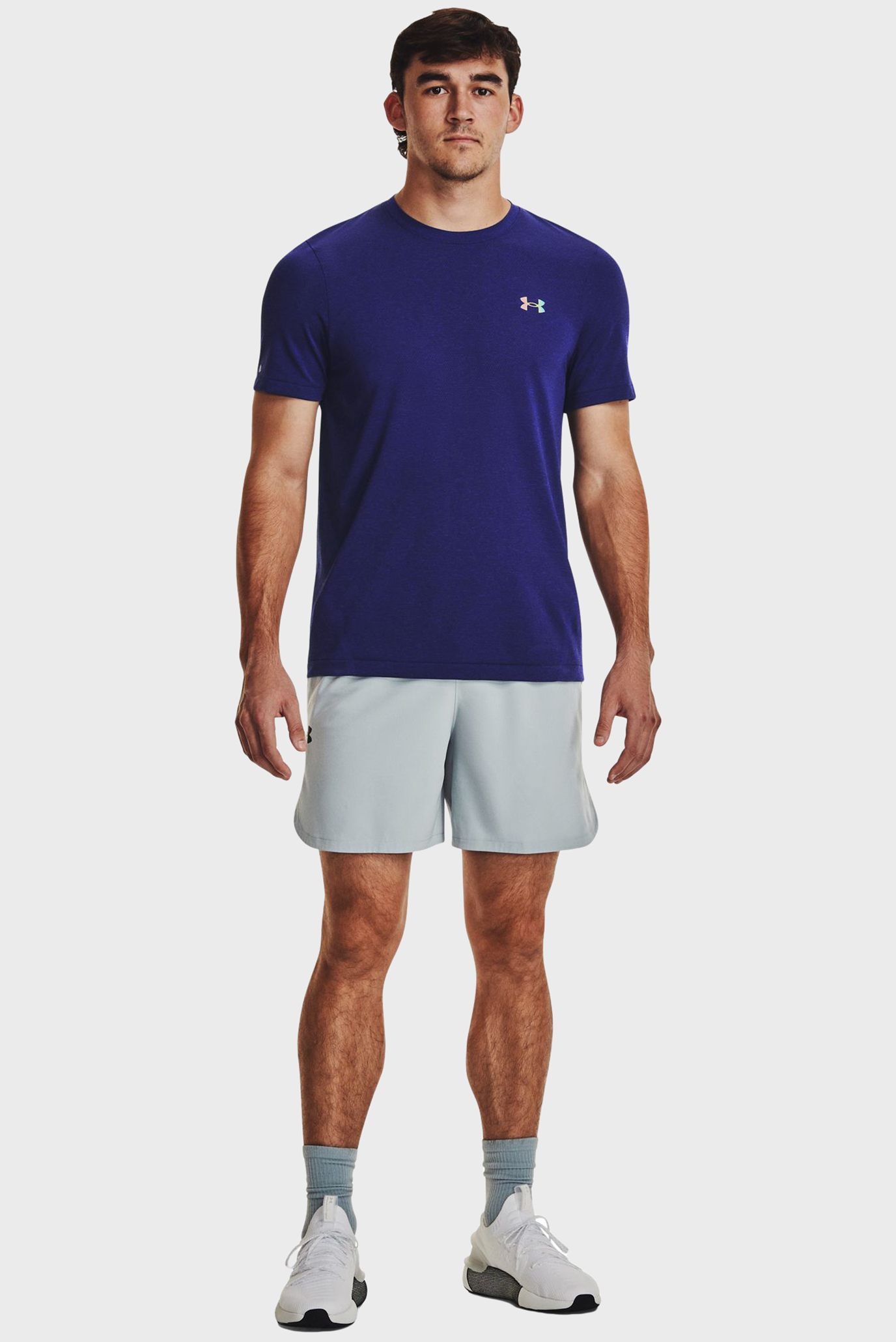 Мужская темно-синяя футболка UA Rush Seamless Legacy SS 2