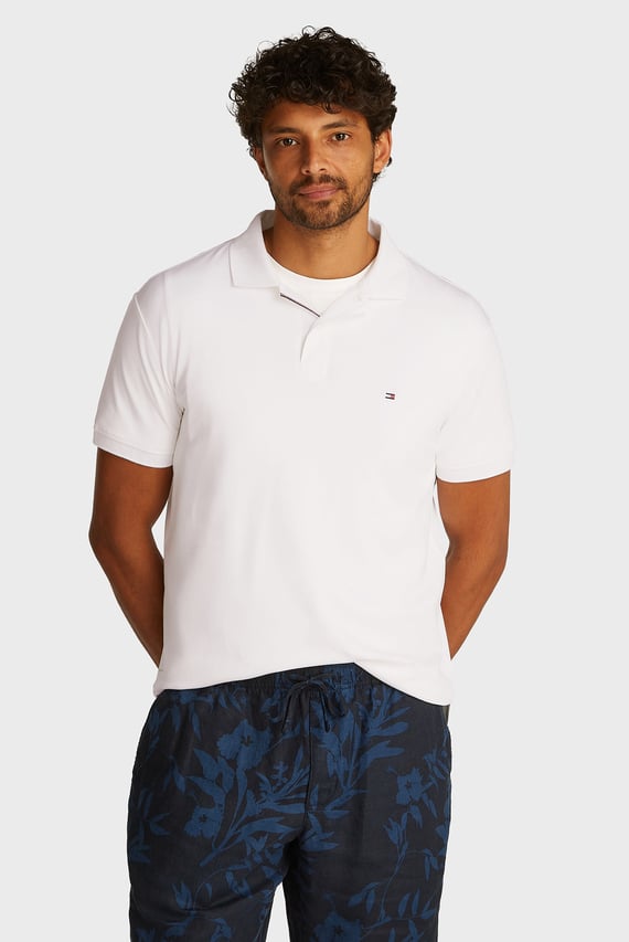 Мужское белое поло INTERLOCK PLACKET