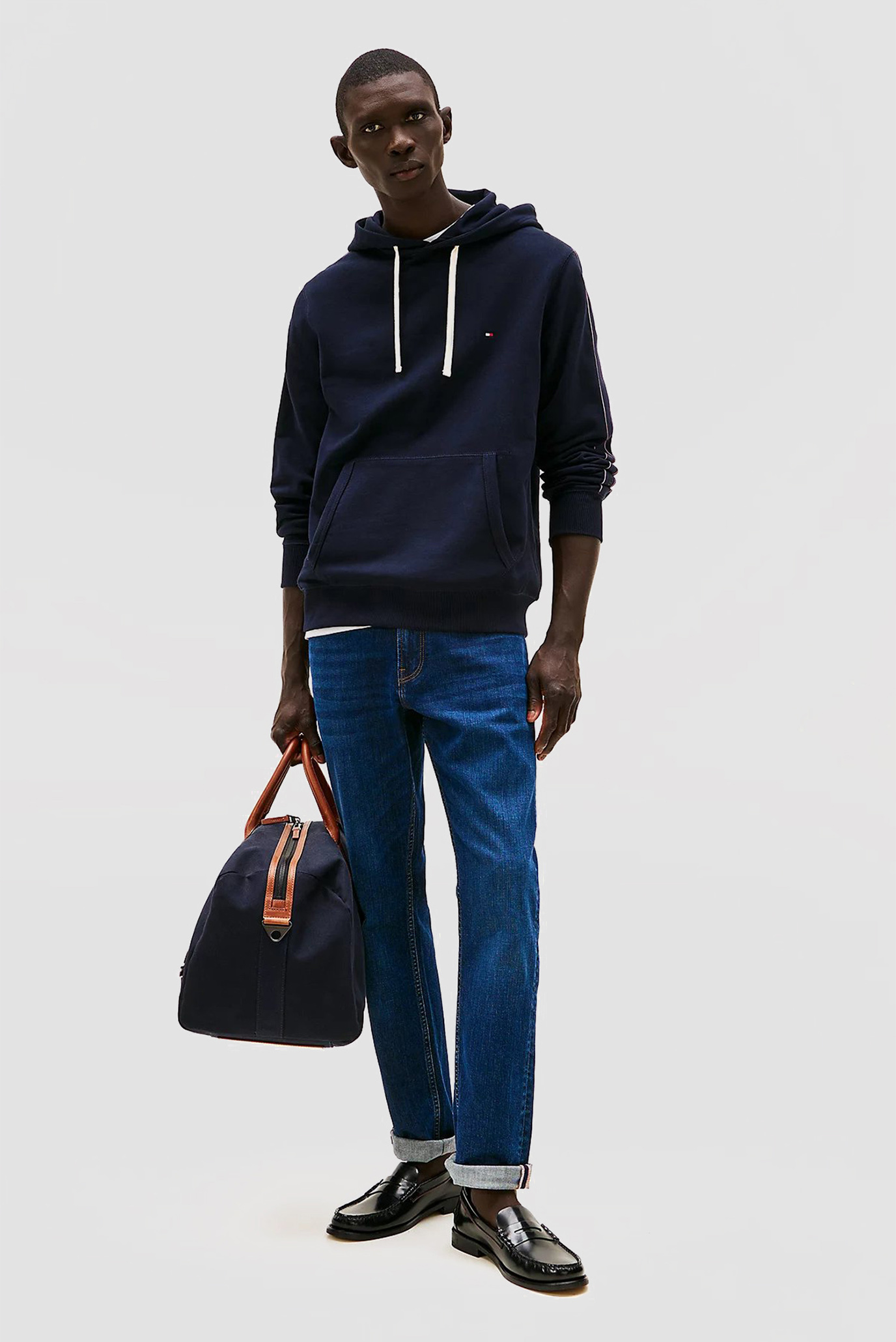 Мужское темно-синее худи GLOBAL STRIPE 2