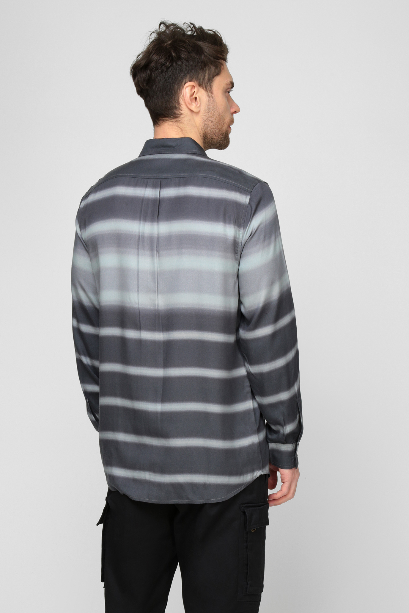 Мужская черная рубашка ТUCKER-STRIPE 7