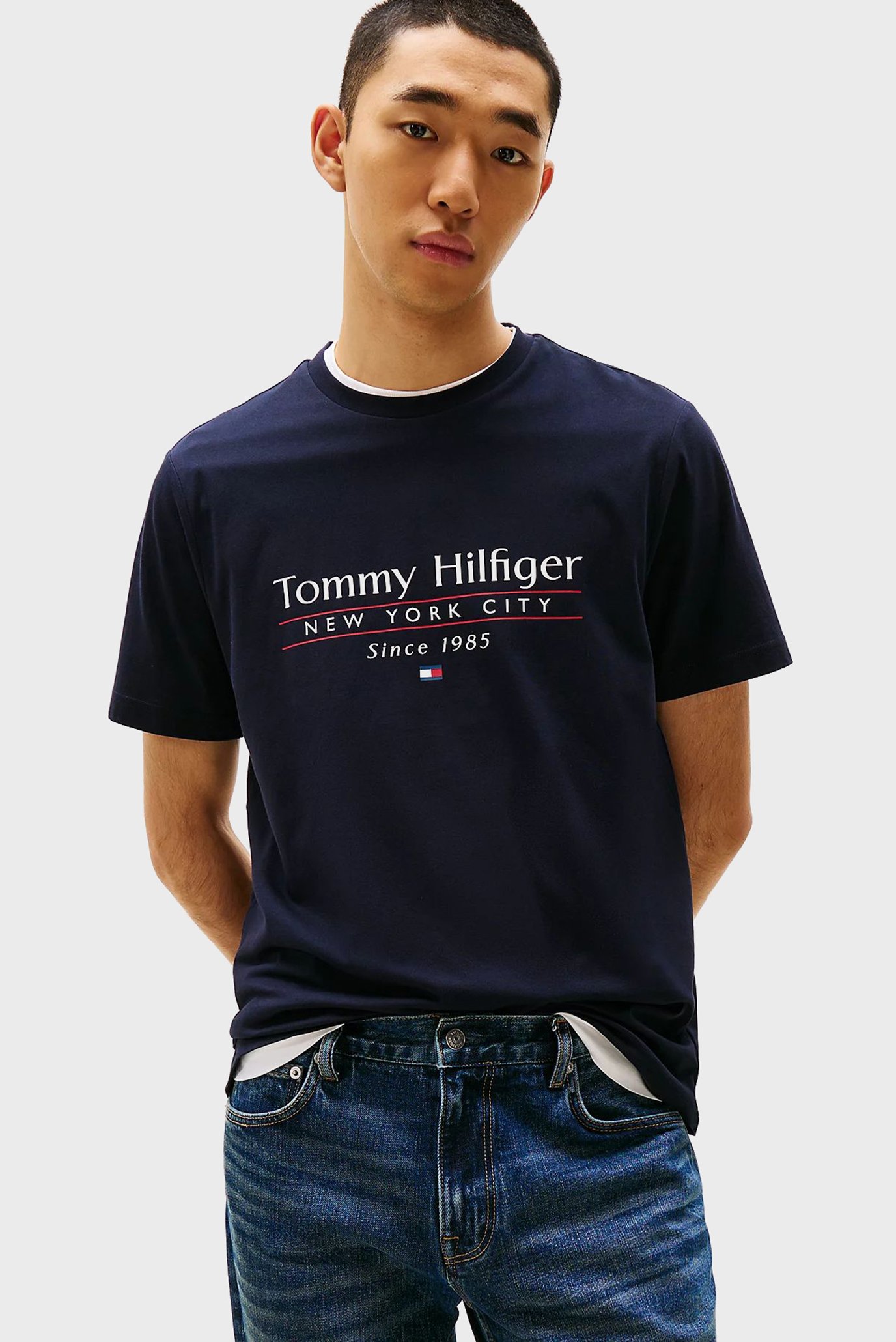 Футболка/HILFIGER CENTER STACK TEE 1