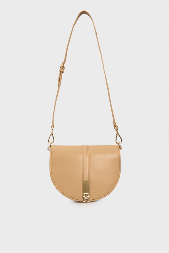 Женская бежевая сумка TH HERITAGE SADDLE BAG