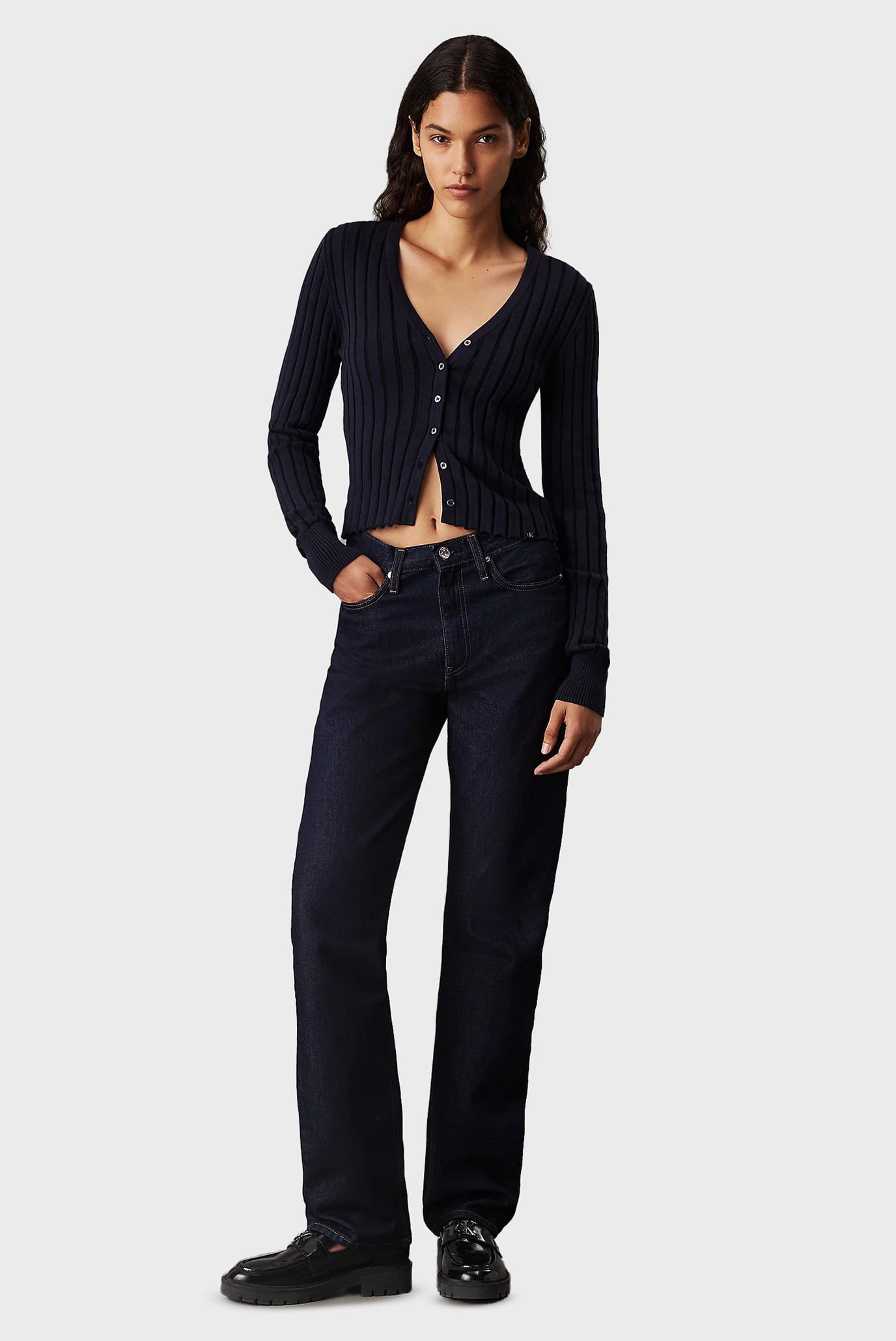 Женские темно-синие джинсы HIGH RISE STRAIGHT 2