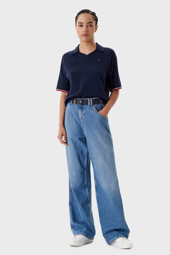 Поло CO JERSEY STCH POLO V-NK S S SWT