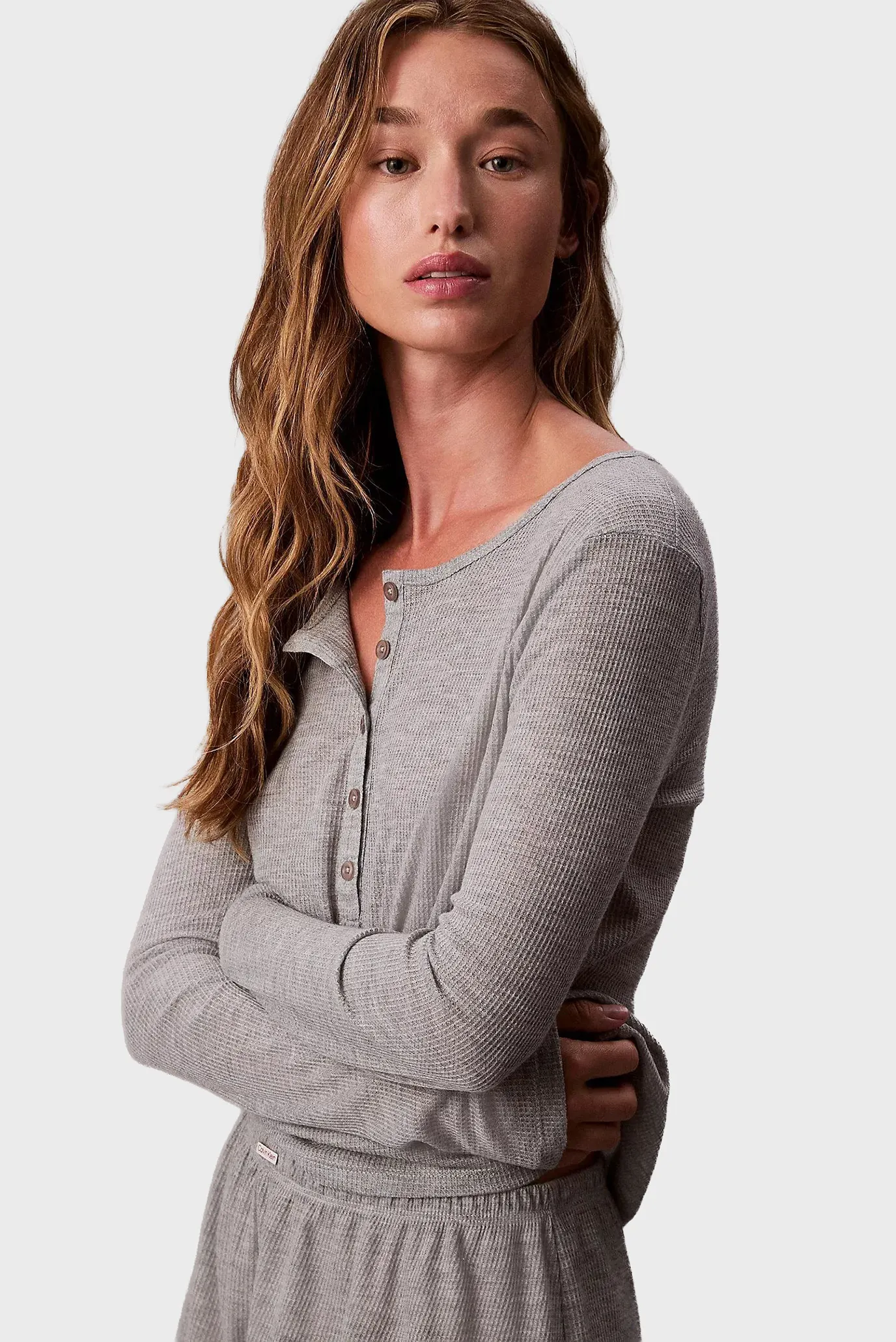 Топ TISSUE WAFFLE HENLEY 3