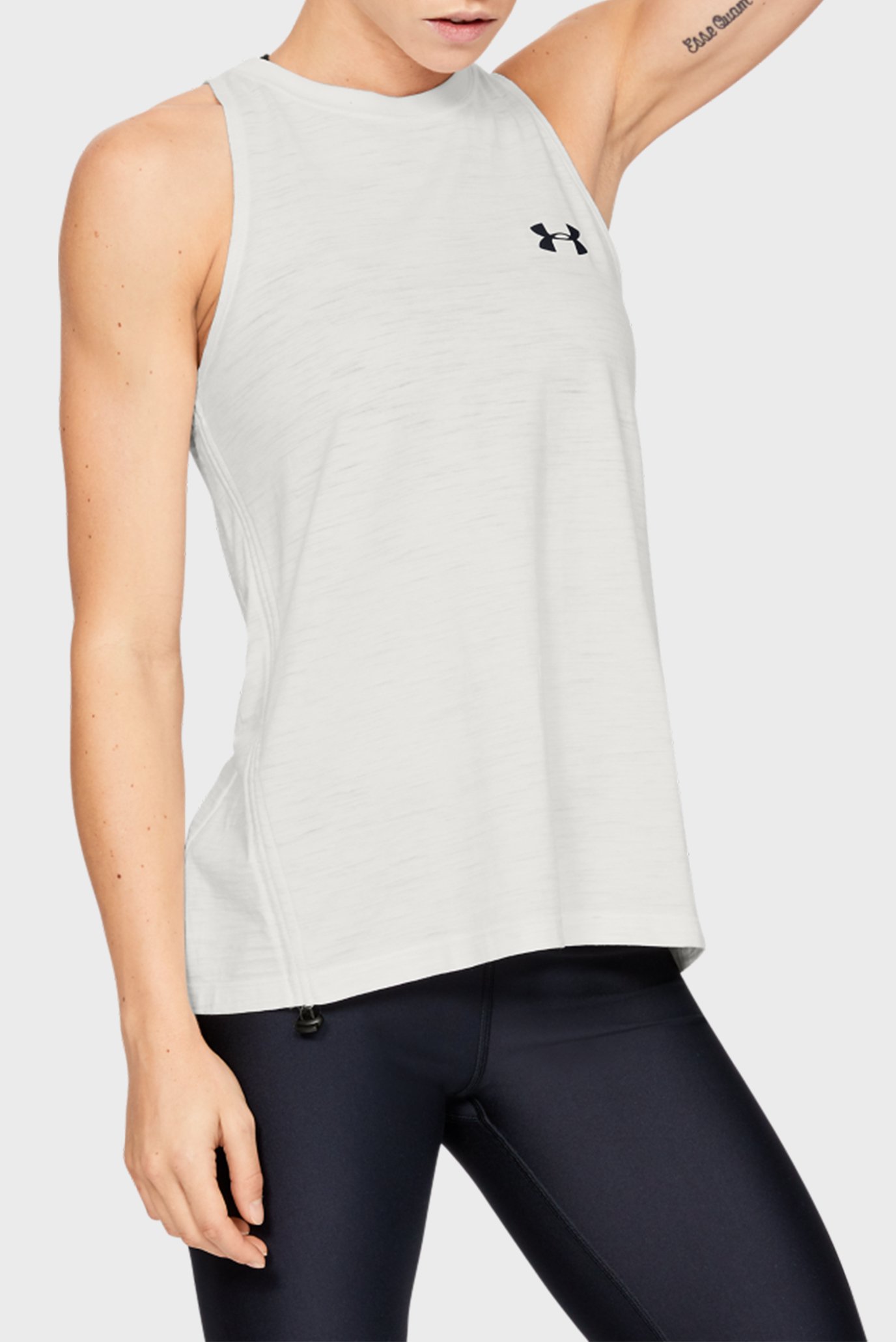 Женская балая майка UA Charged Cotton Tank Adjustable 1