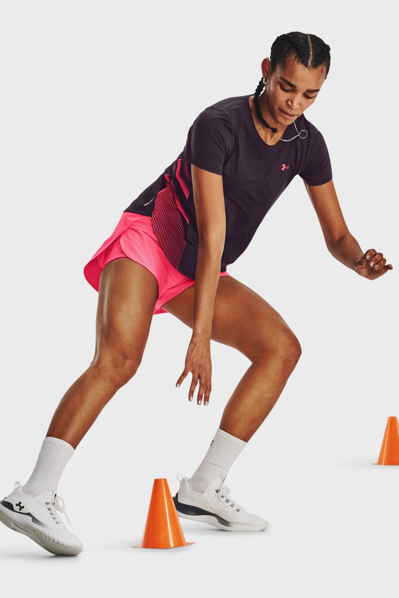 Женская фиолетовая футболка UA Iso-Chill Laser Tee II 4