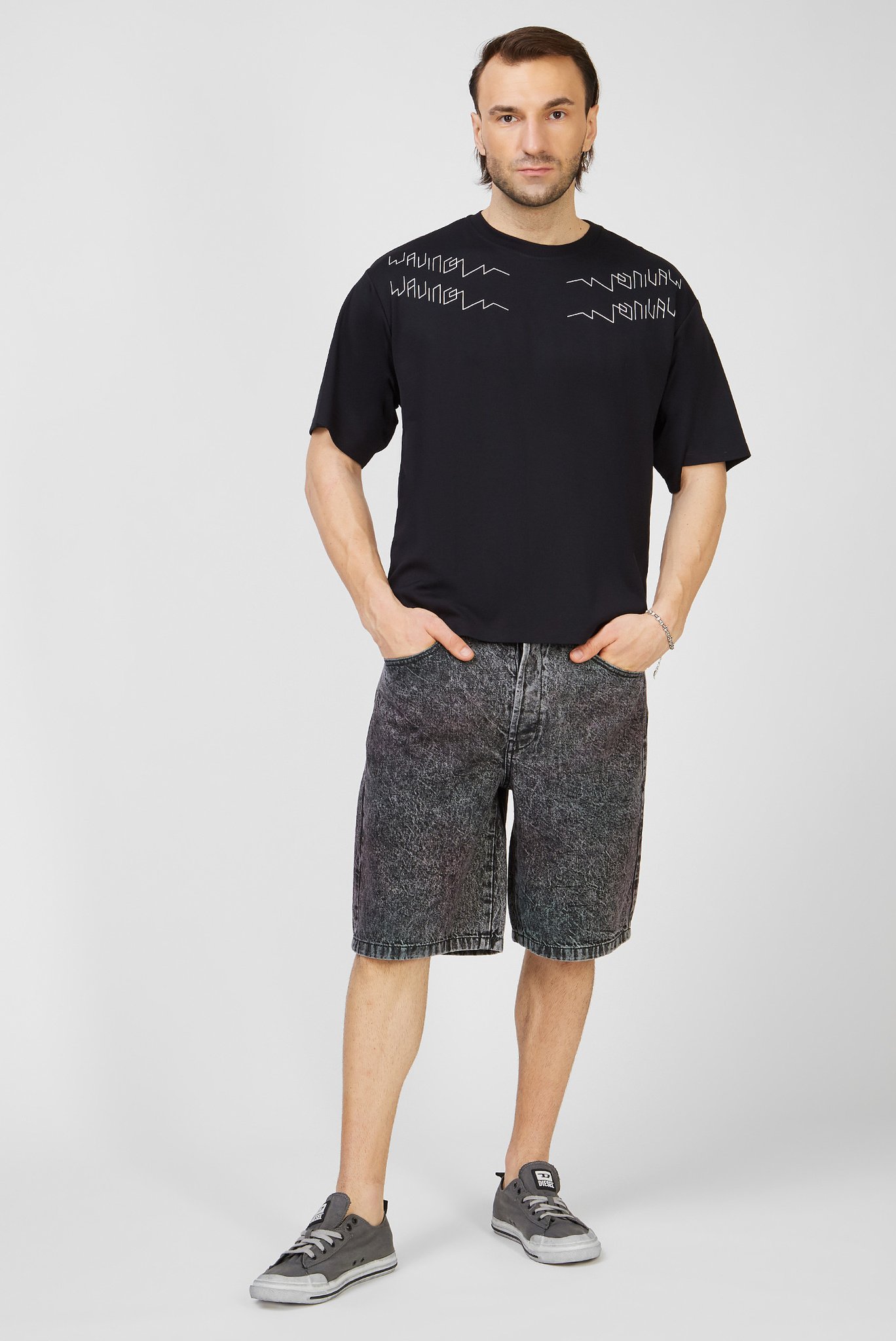 Мужские темно-серые джинсовые шорты D-MAXS-SP 2