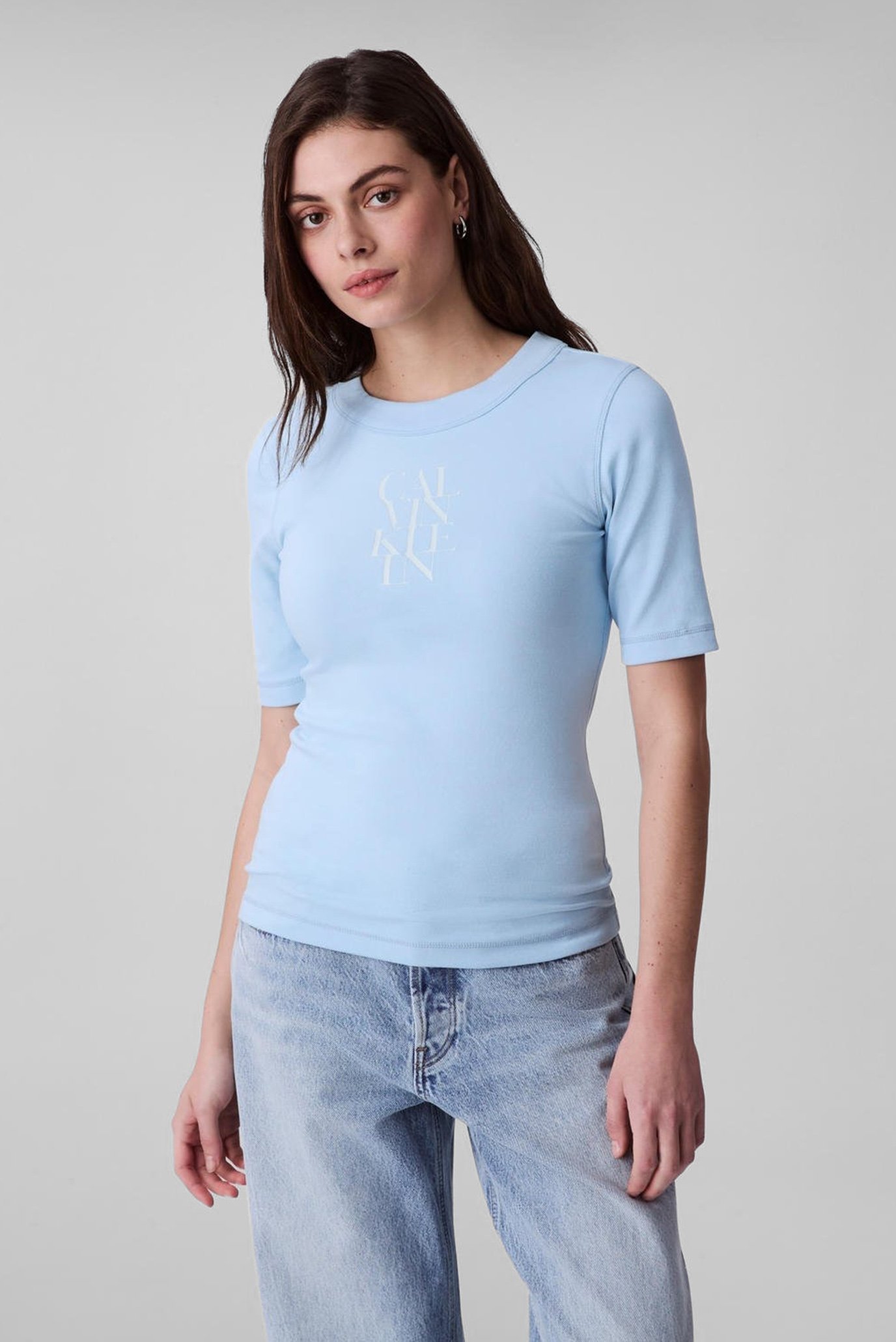 Футболка SS COTTON 1X1 RIB LOGO TEE 1
