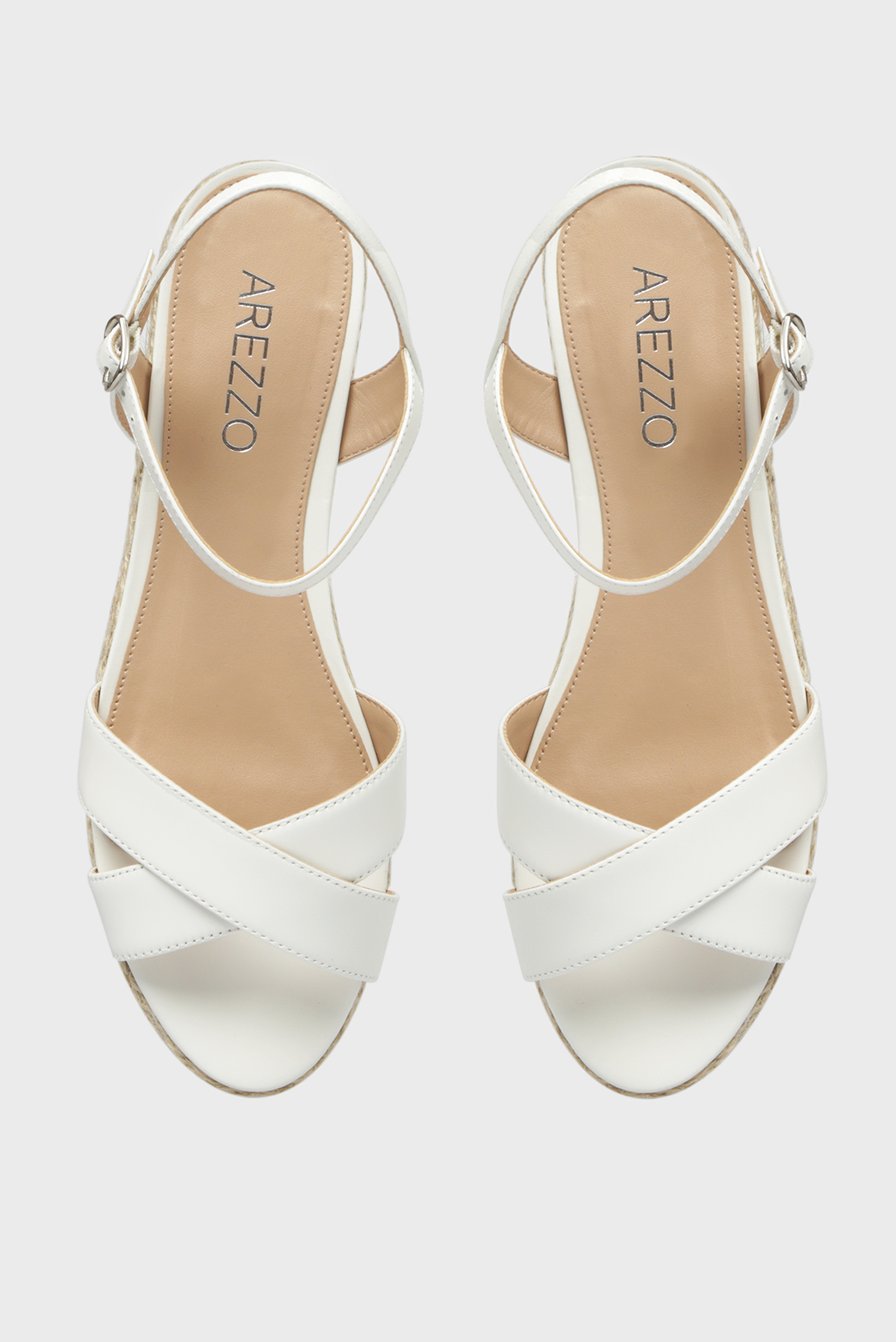 Женские белые кожаные сандалии 8