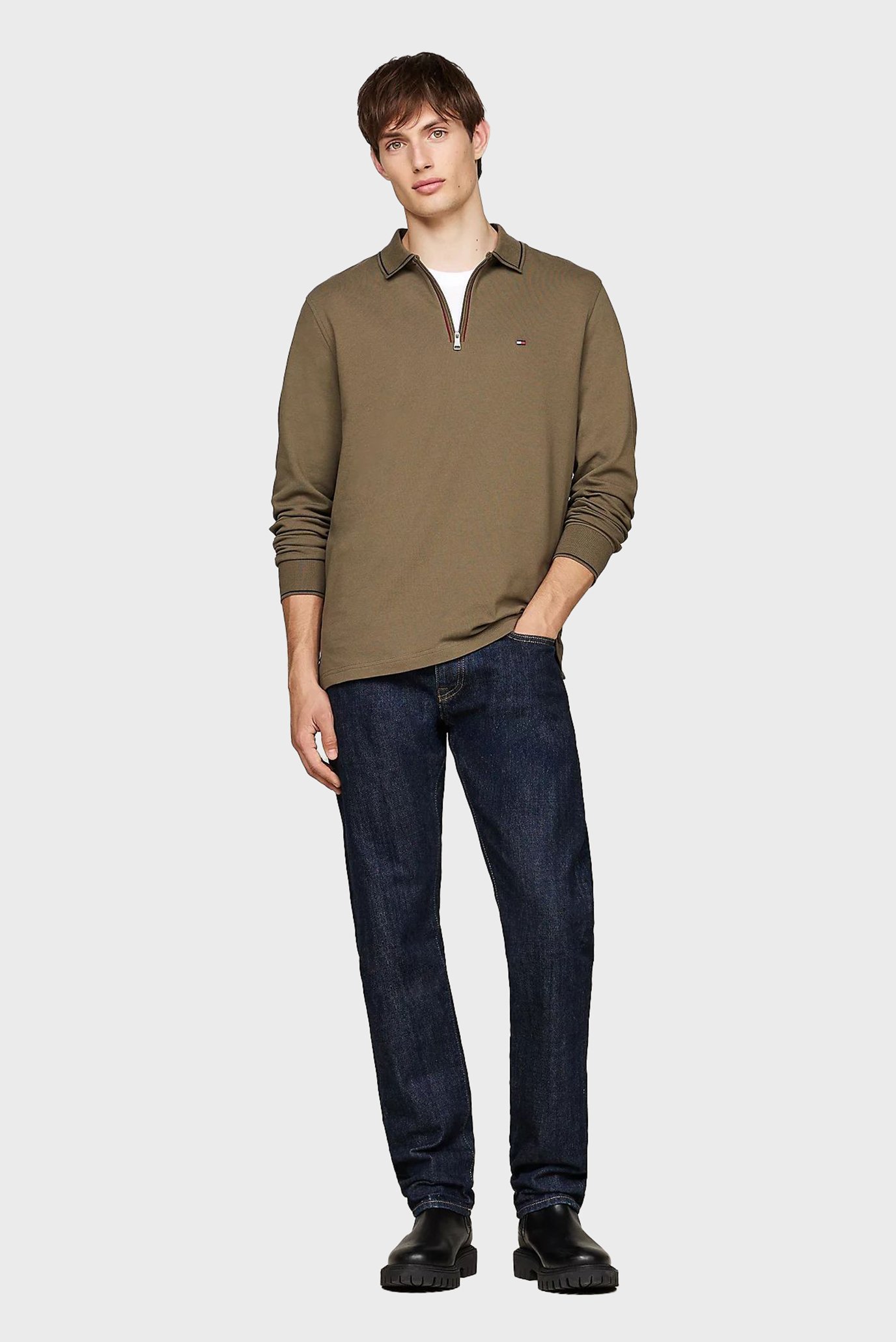 Поло с длинным рукавом LS ZIP RWB DETAIL REG POLO 2