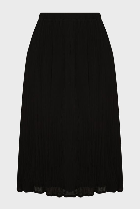 Женская черная юбка PLEATED MIDI SKIRT