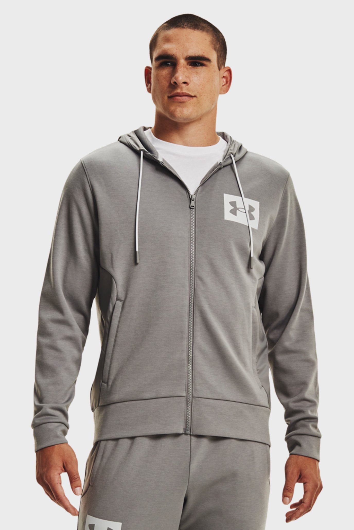 Мужское серое худи UA SUMMIT KNIT FZ HOODIE 9