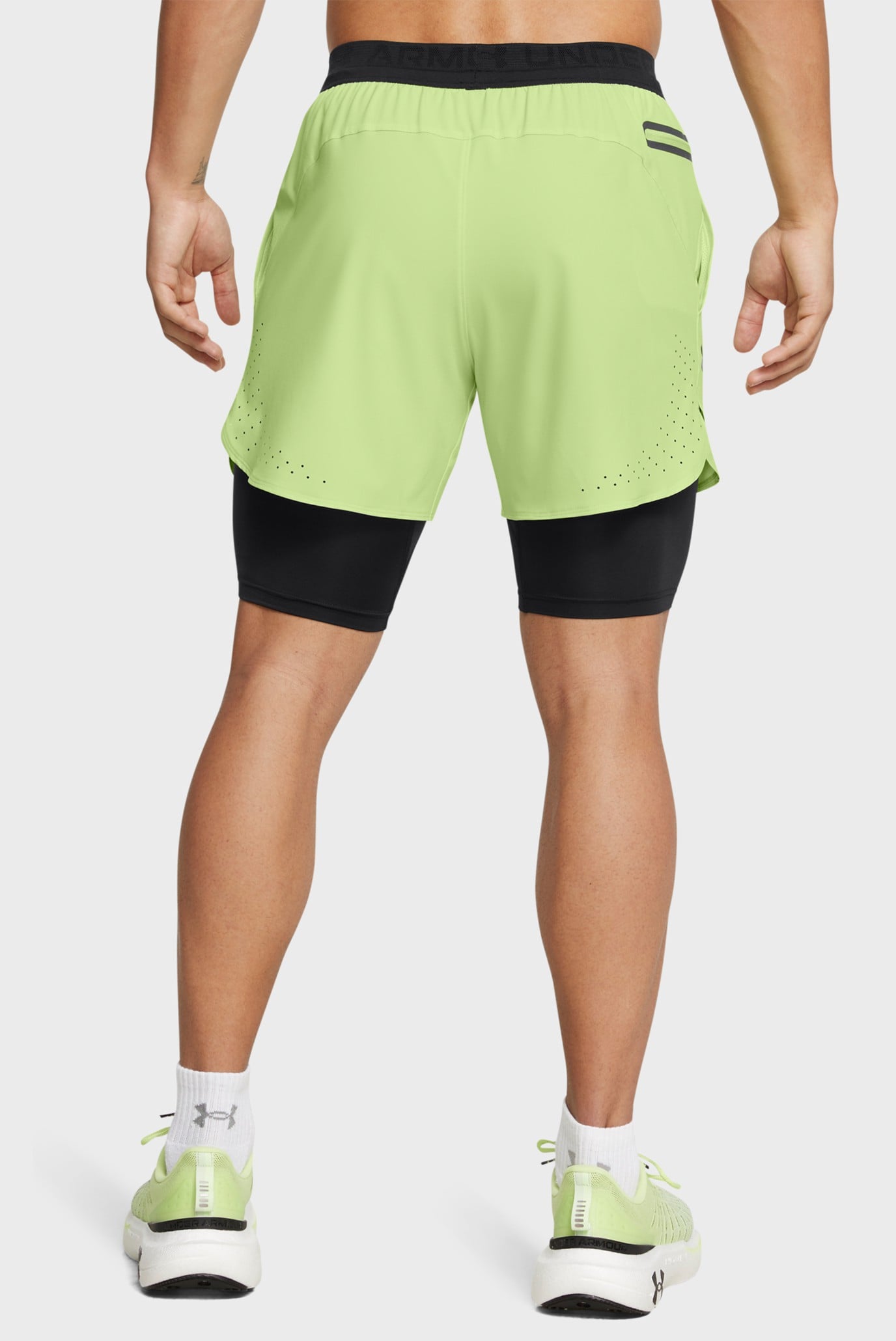 Мужские салатовые шорты UA Peak Woven 2in1 Sts 3