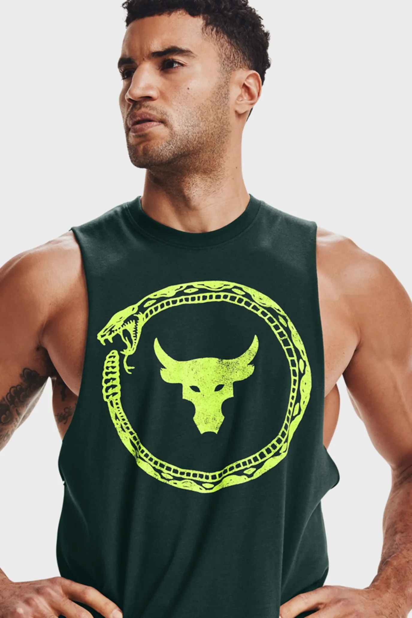 Мужская зеленая майка UA Pjt Rock Same Game Tank-GRN 4