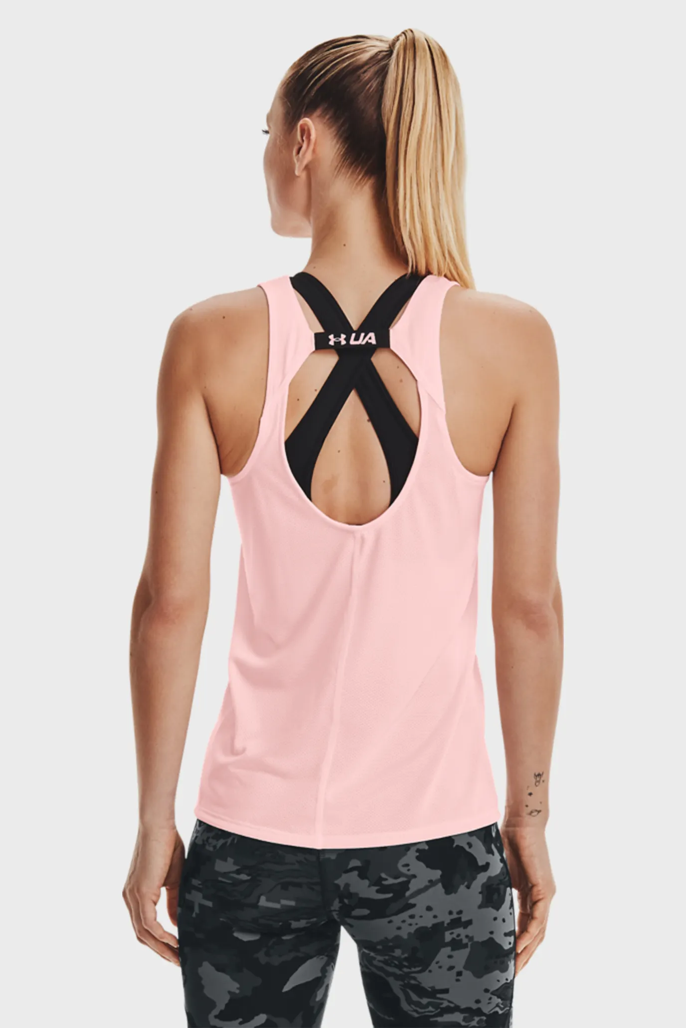 Женская розовая майка UA Fly By Tank-PNK 3
