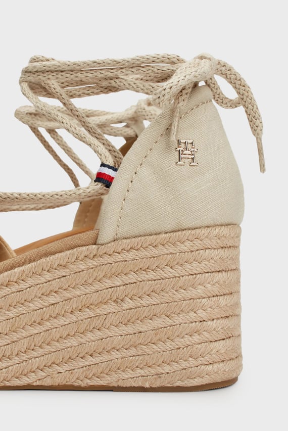Босоножки CLOSED TOE LINEN FLATFORM