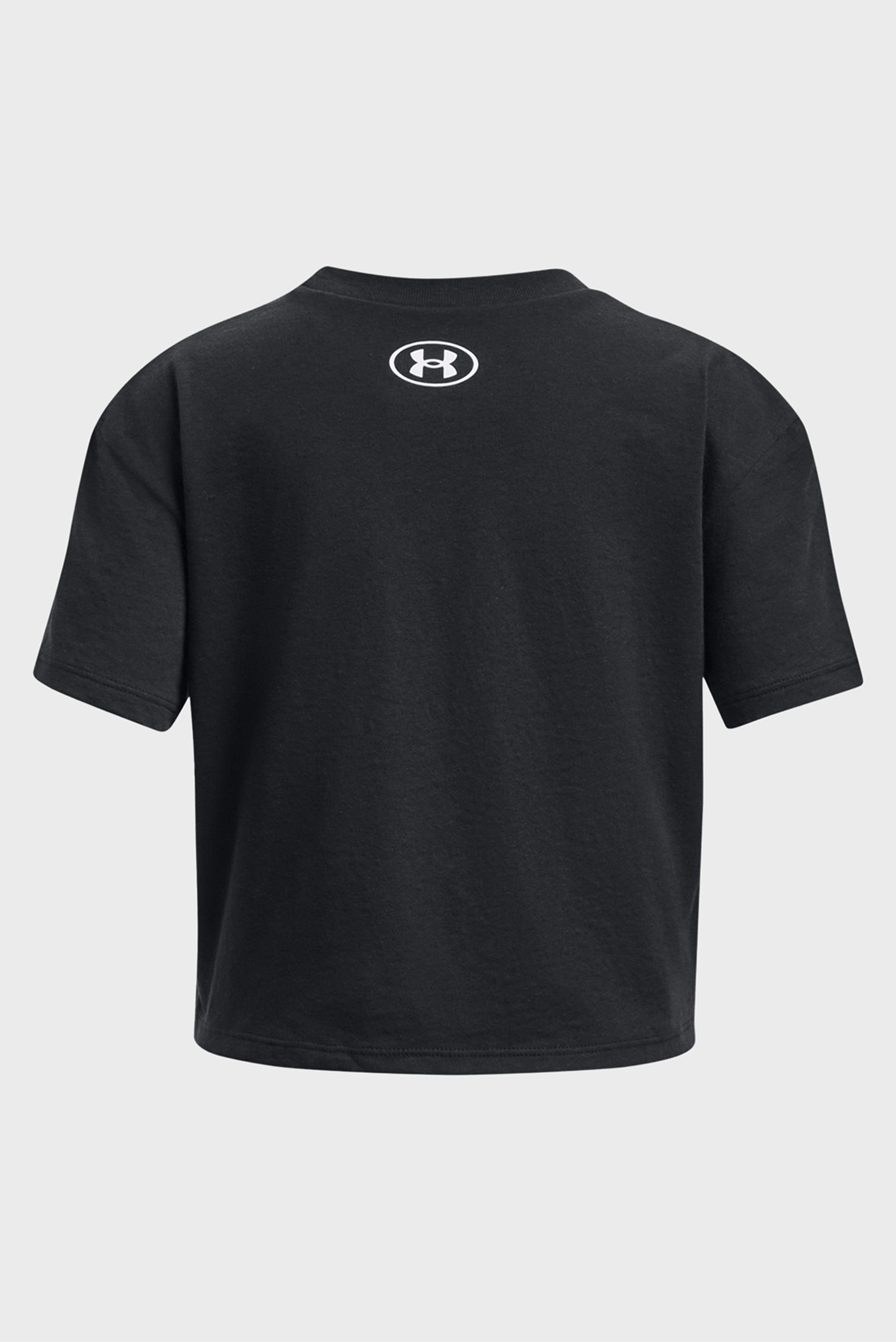 Детская черная футболка UA CROP SPORTSTYLE LOGO SS 2