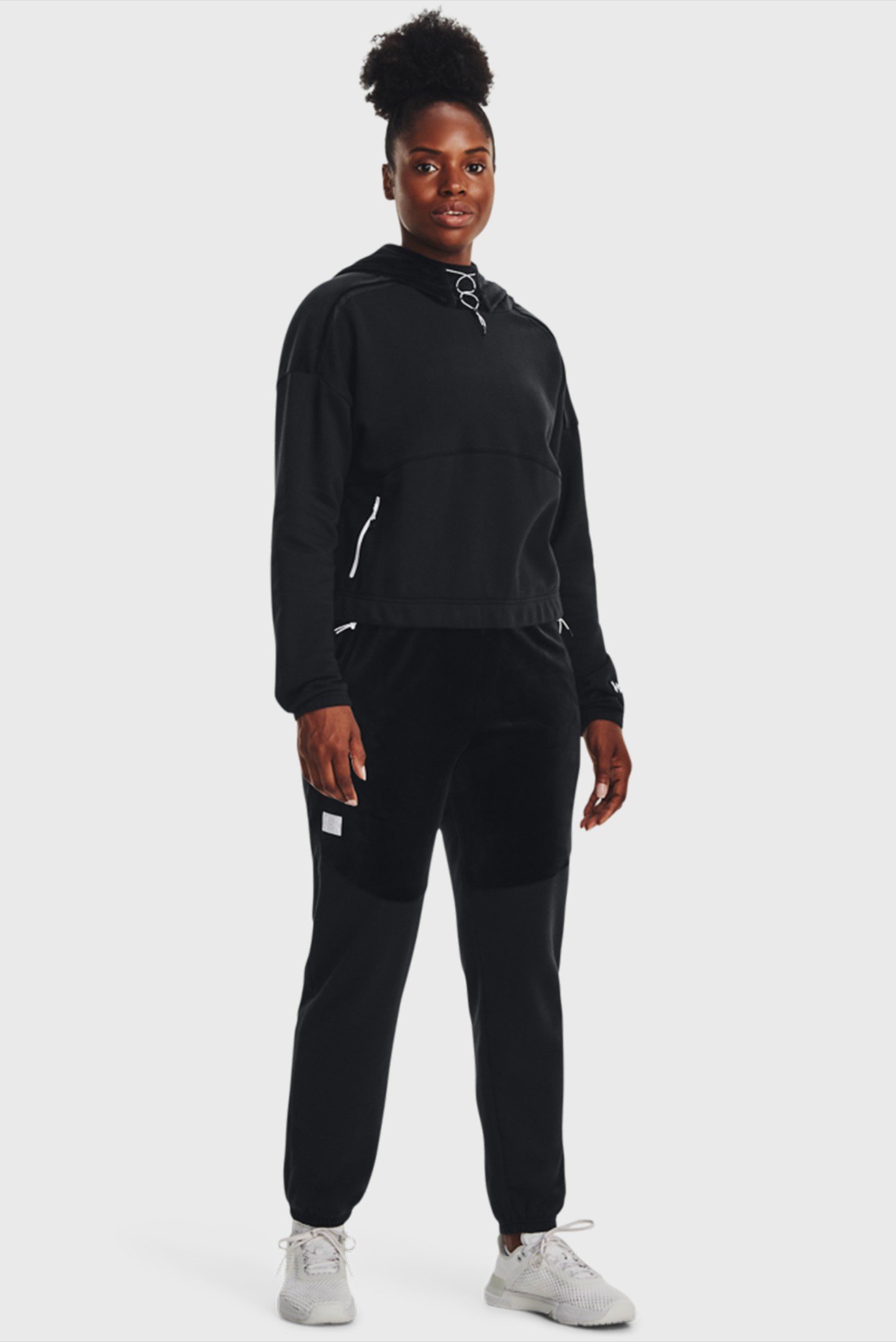 Женское черное худи UA Journey Fleece Hoodie 2