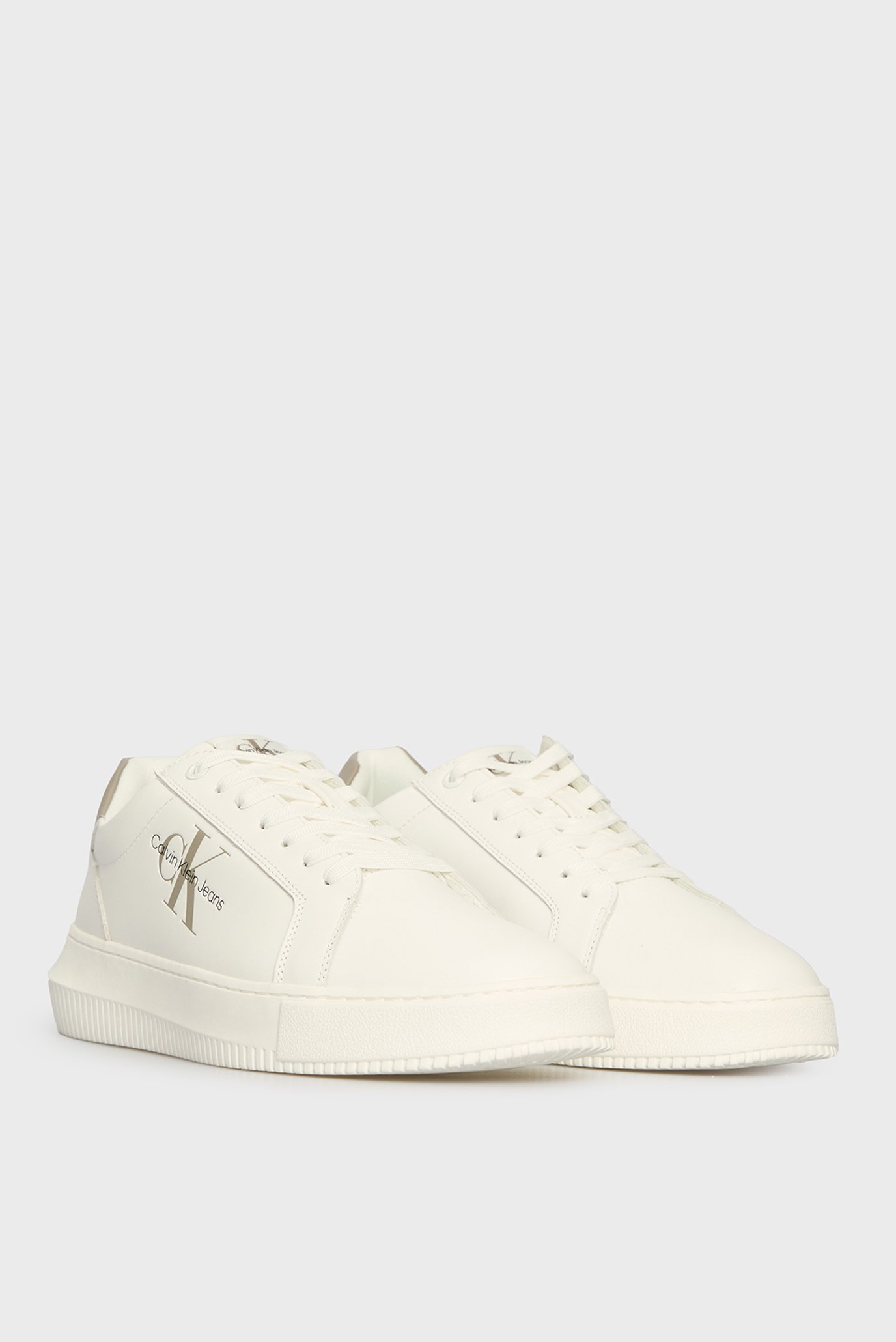 Мужские белые кожаные сникерсы CHUNKY CUPSOLECalvin Klein Jeans Мужские белые кожаные сникерсы CHUNKY CUPSOLE 3