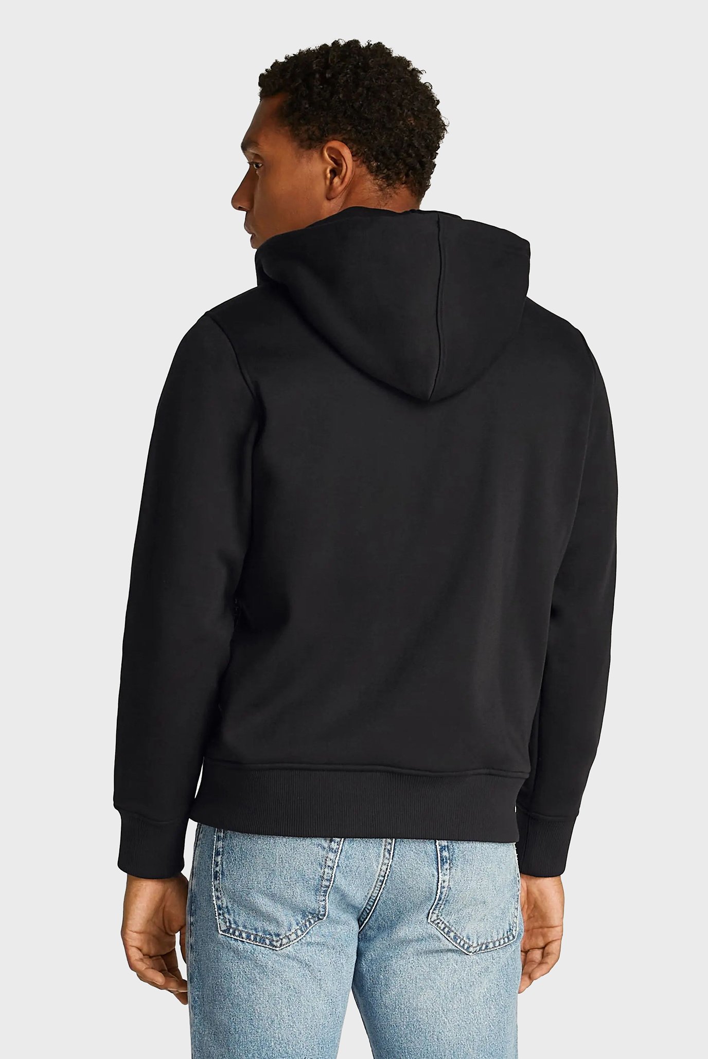 Мужское черное худи LOGO TAPE ZIP THROUGH HOODIE 3