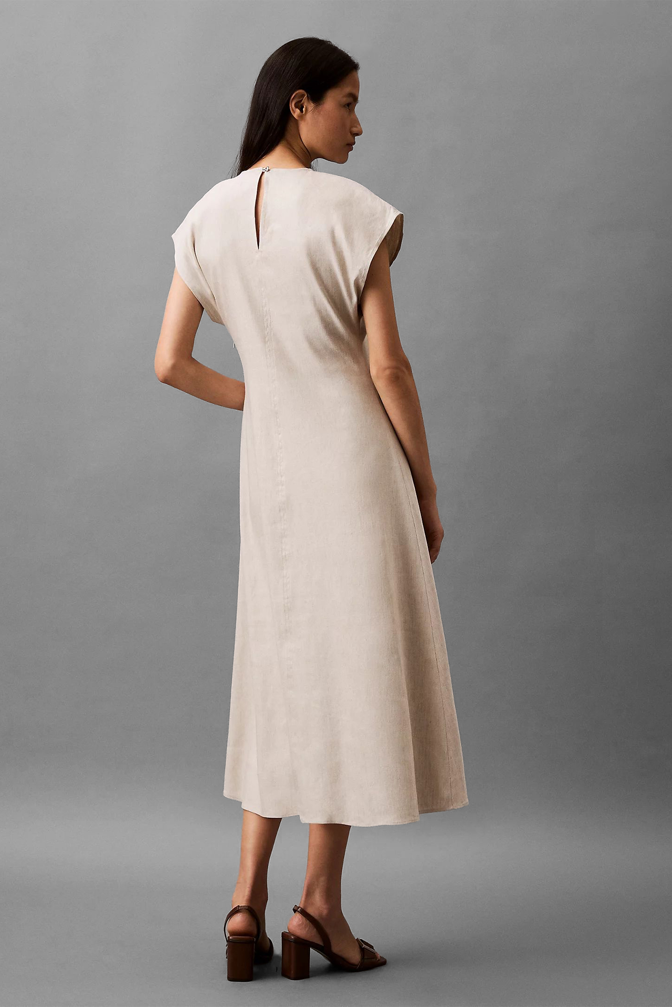 Платье STRETCH LINEN MIDI DRESS 2