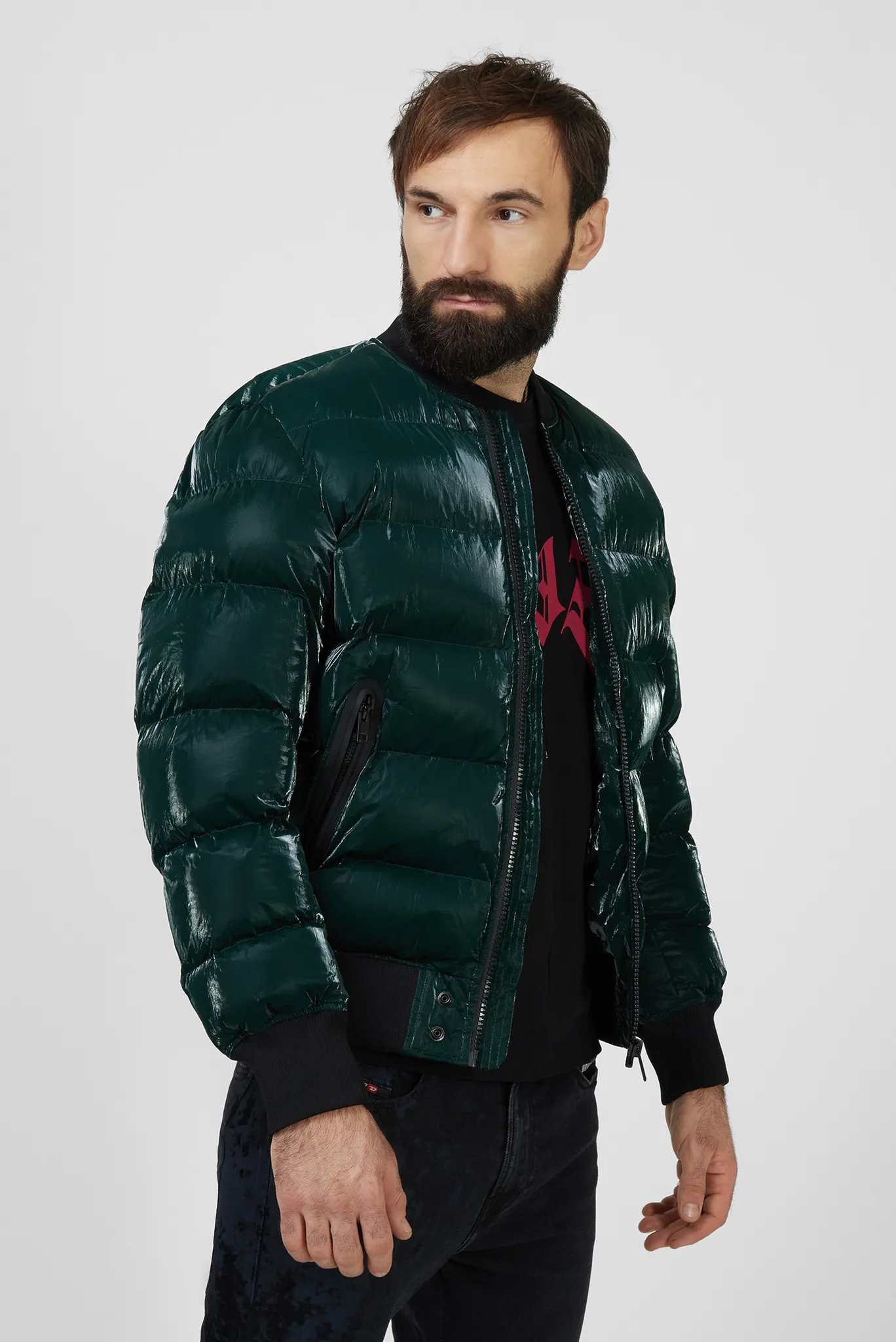 Мужской зеленый бомбер W-ON-A 3